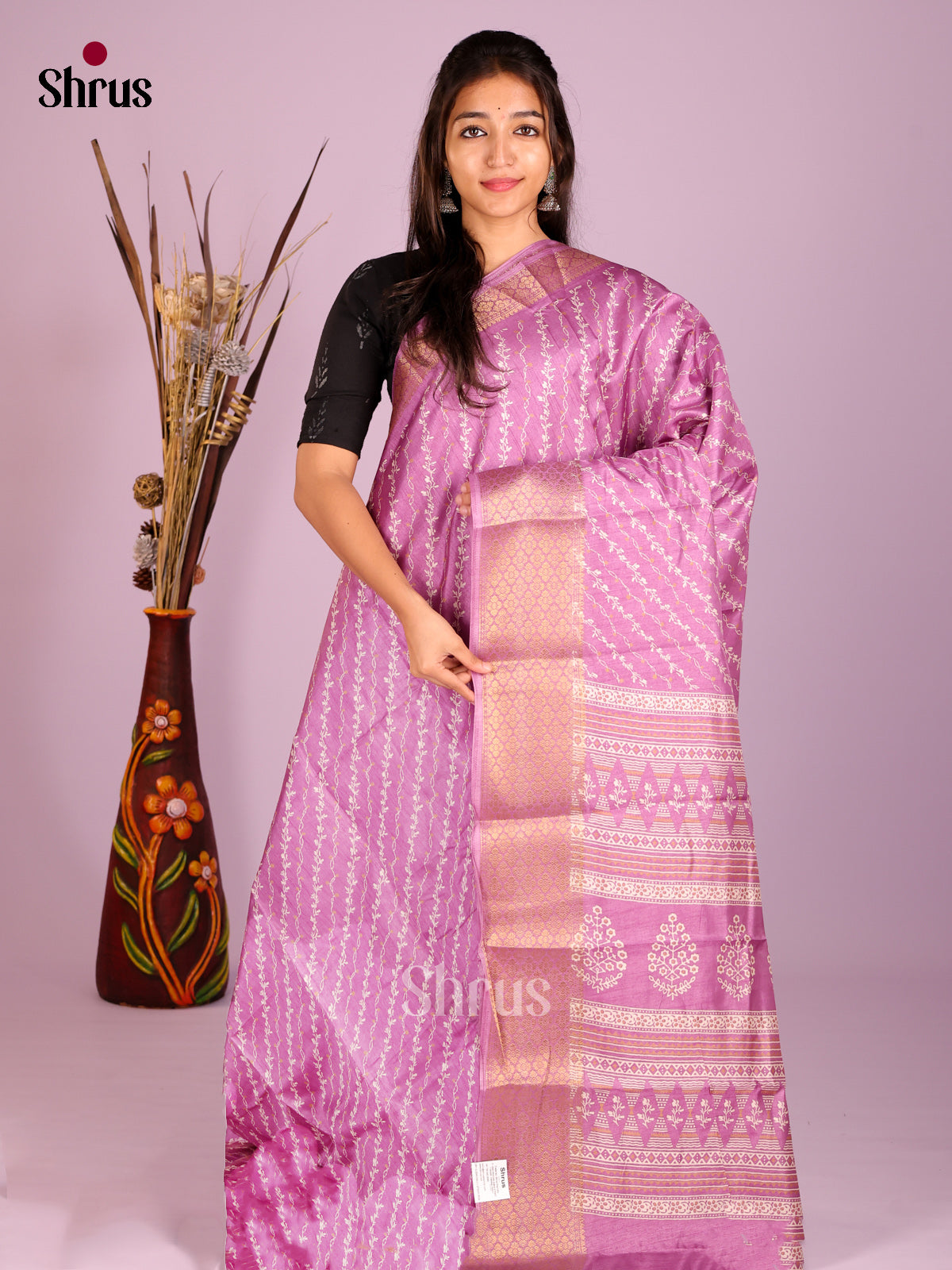 DIS08274 - Semi Crepe Saree - Shop on Shrus.com