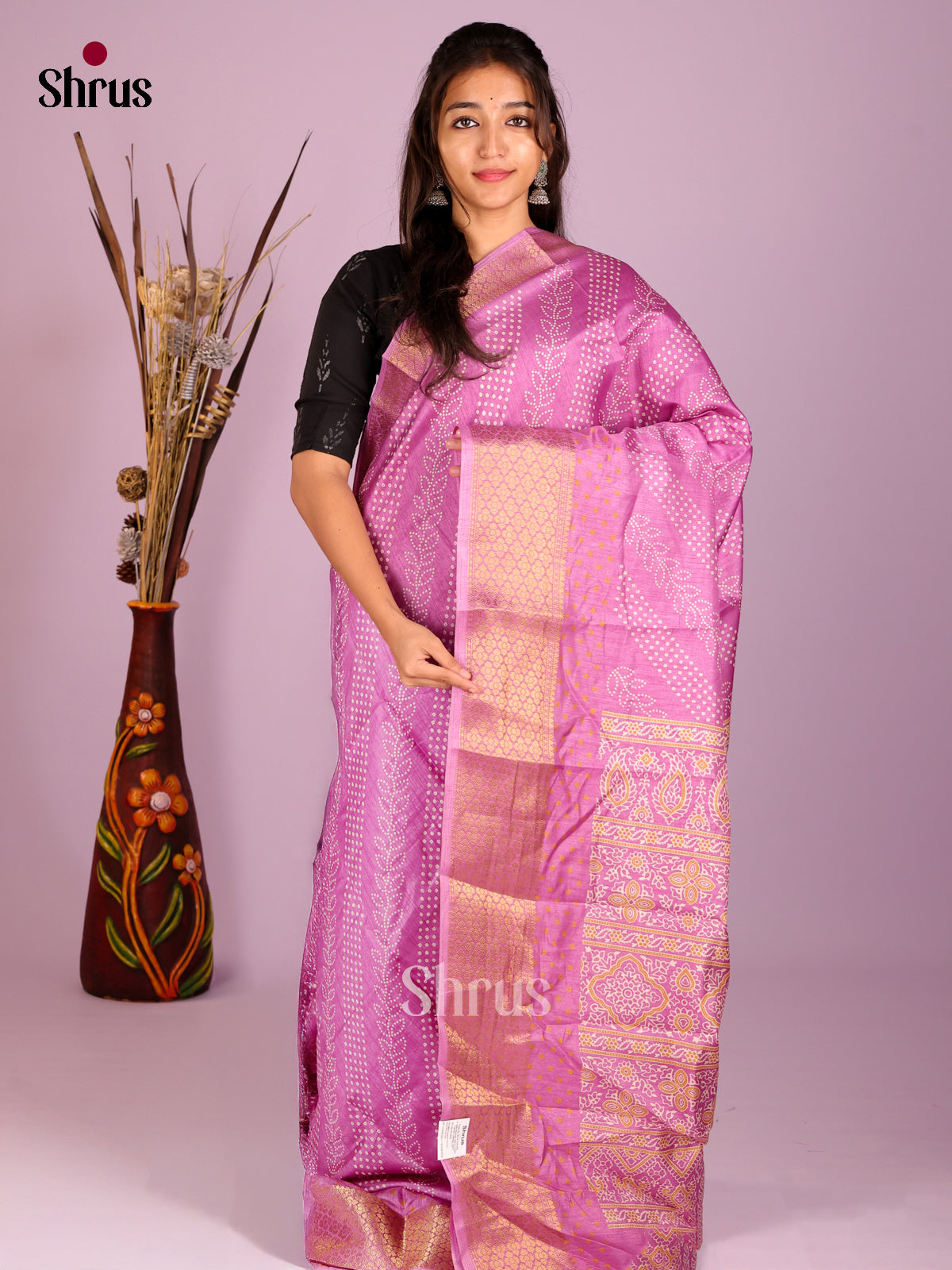DIS08302 - Semi Crepe Saree - Shop on Shrus.com