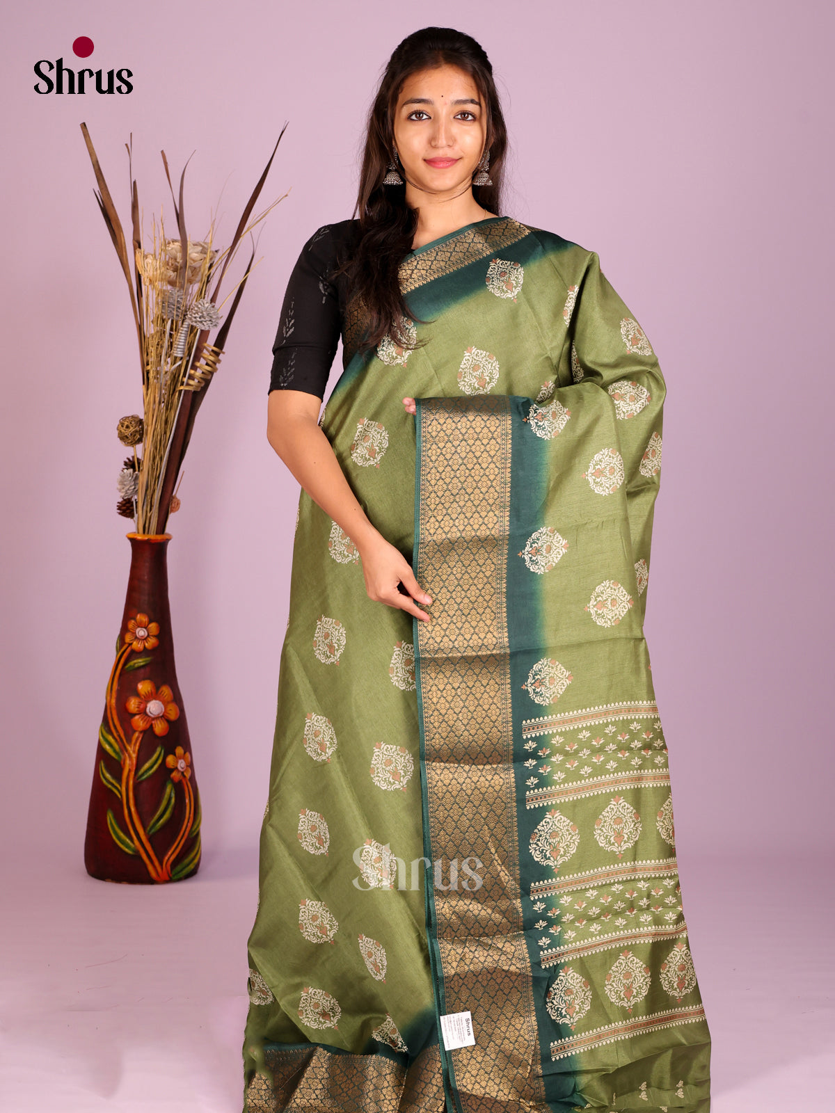 DIS08314 - Semi Crepe Saree - Shop on Shrus.com
