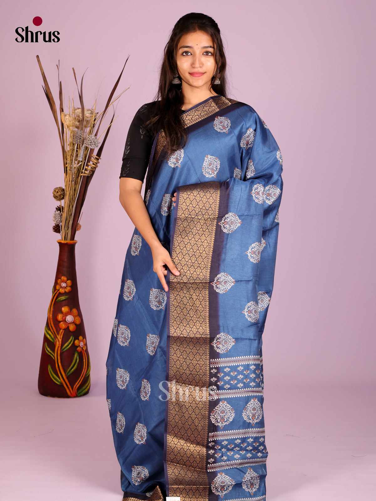 DIS08316 - Semi Crepe Saree - Shop on Shrus.com
