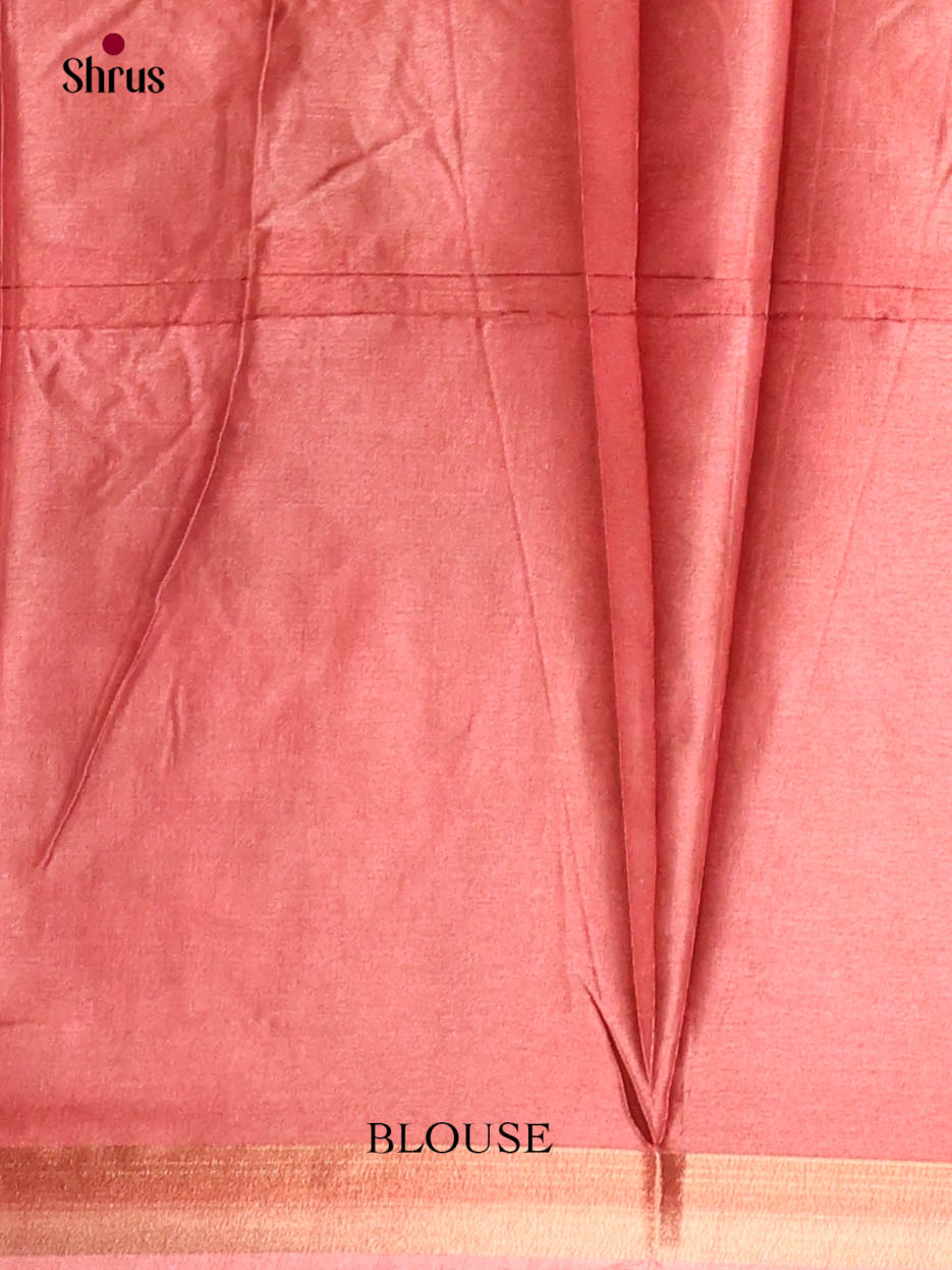 Peachish Pink & Cream - Art Modal Saree - Shop on Shrus.com