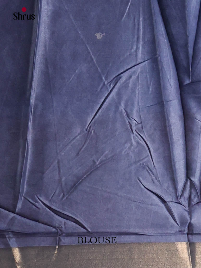 Blue & Cream - Art Modal Saree