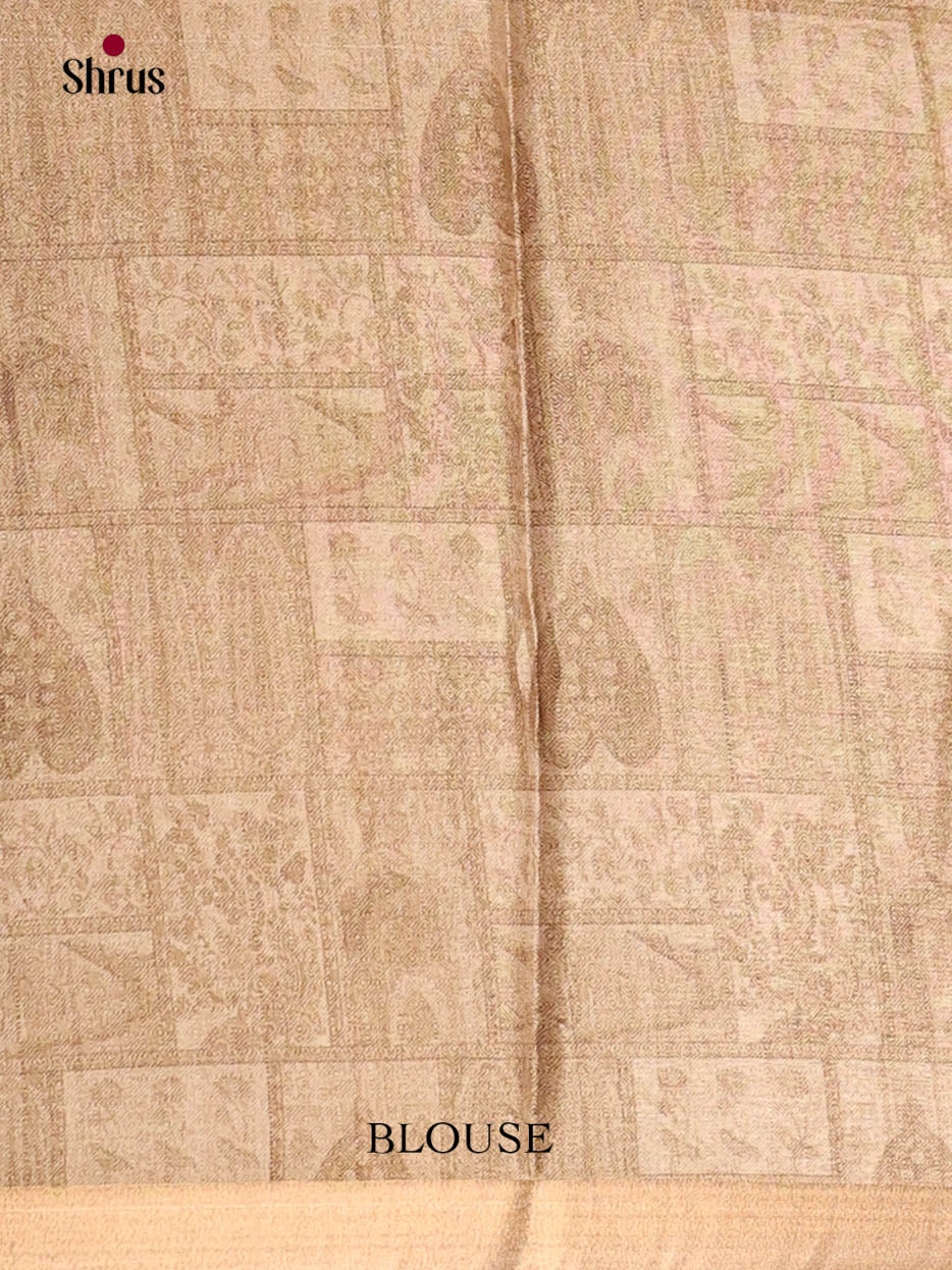 Cream & Brown - Art Modal Saree