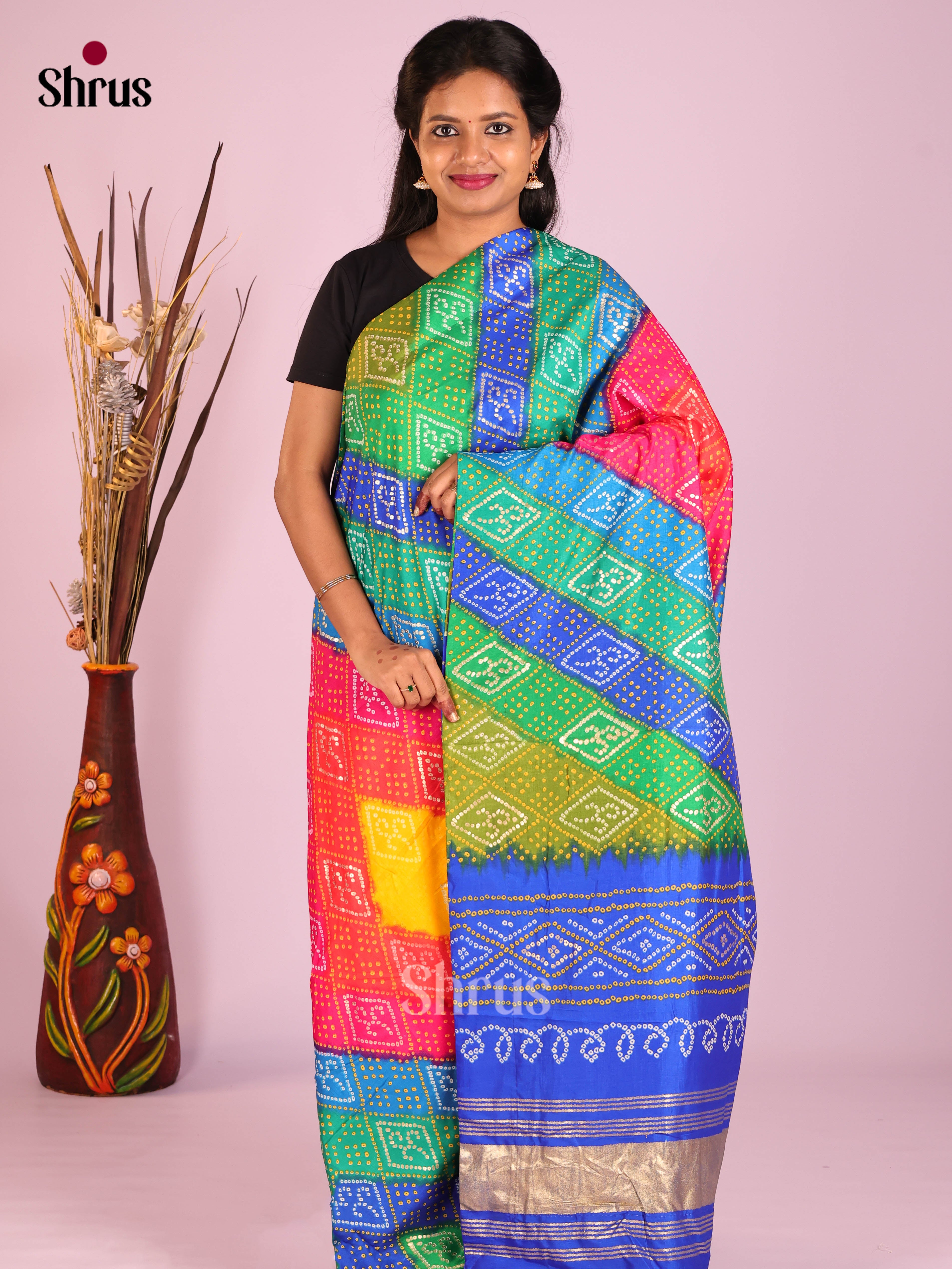 DIS08547 - Bandhini Saree - Shop on Shrus.com