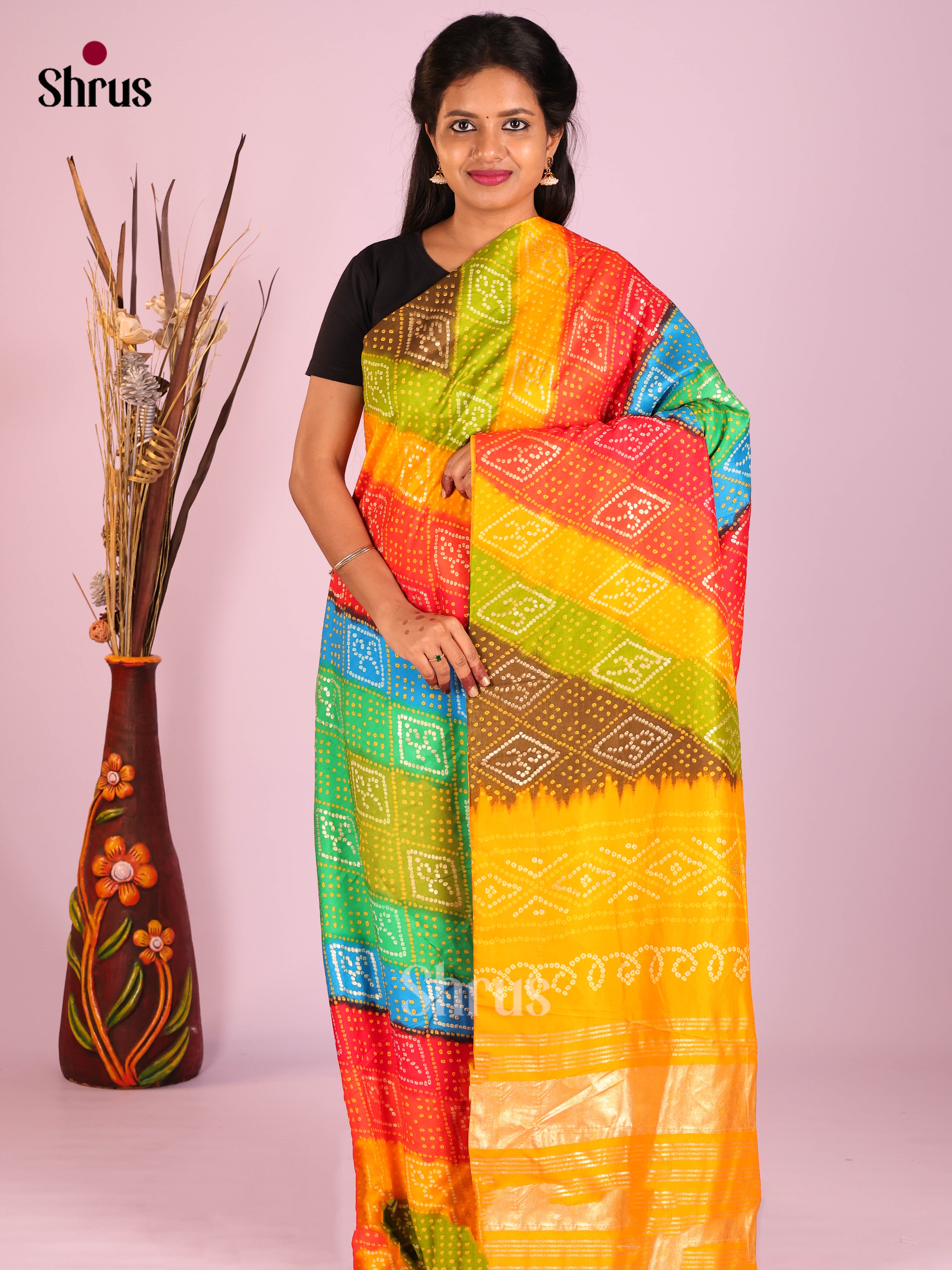 DIS08550 - Bandhini Saree - Shop on Shrus.com