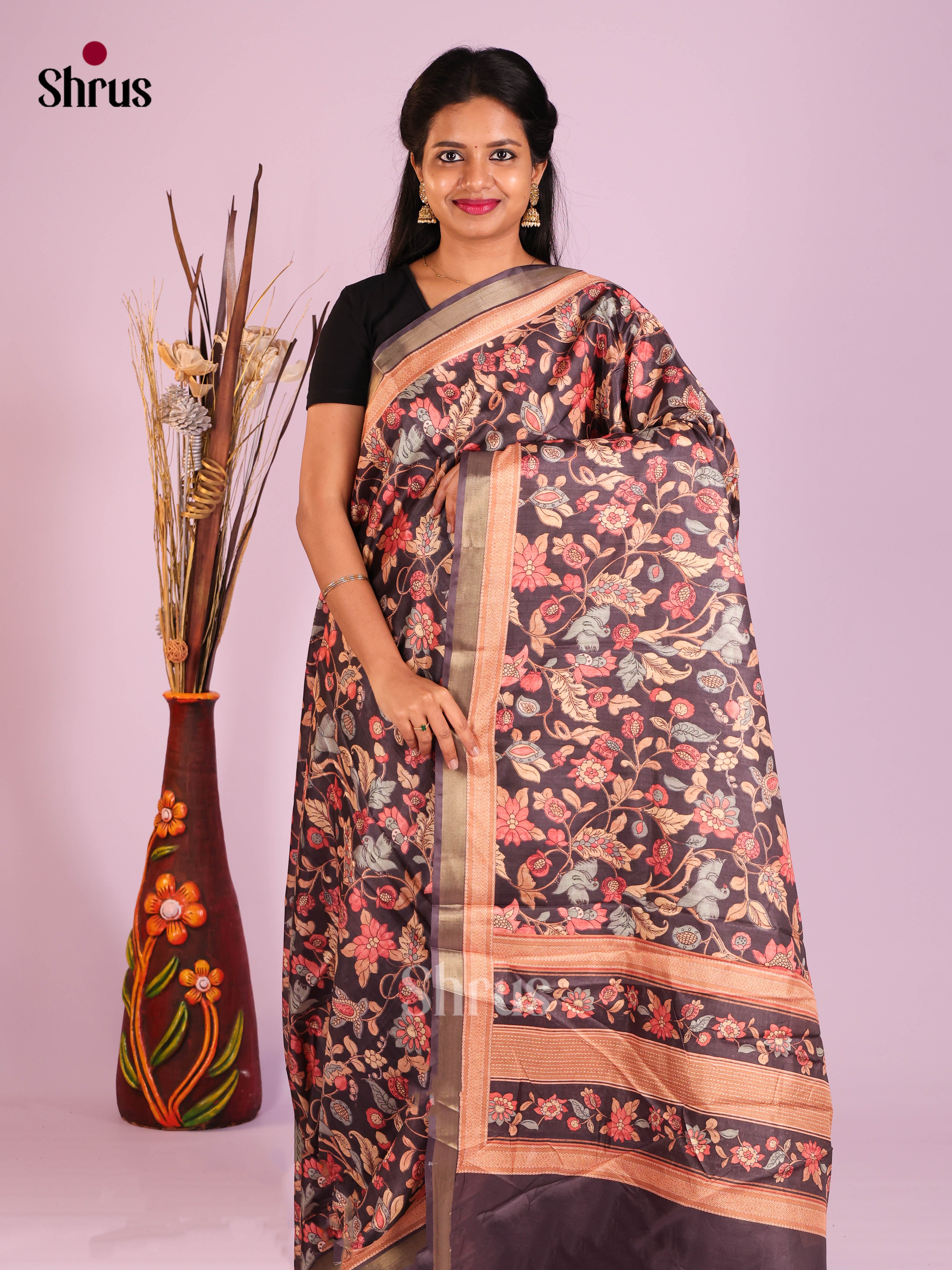 Brown - Art Modal Saree