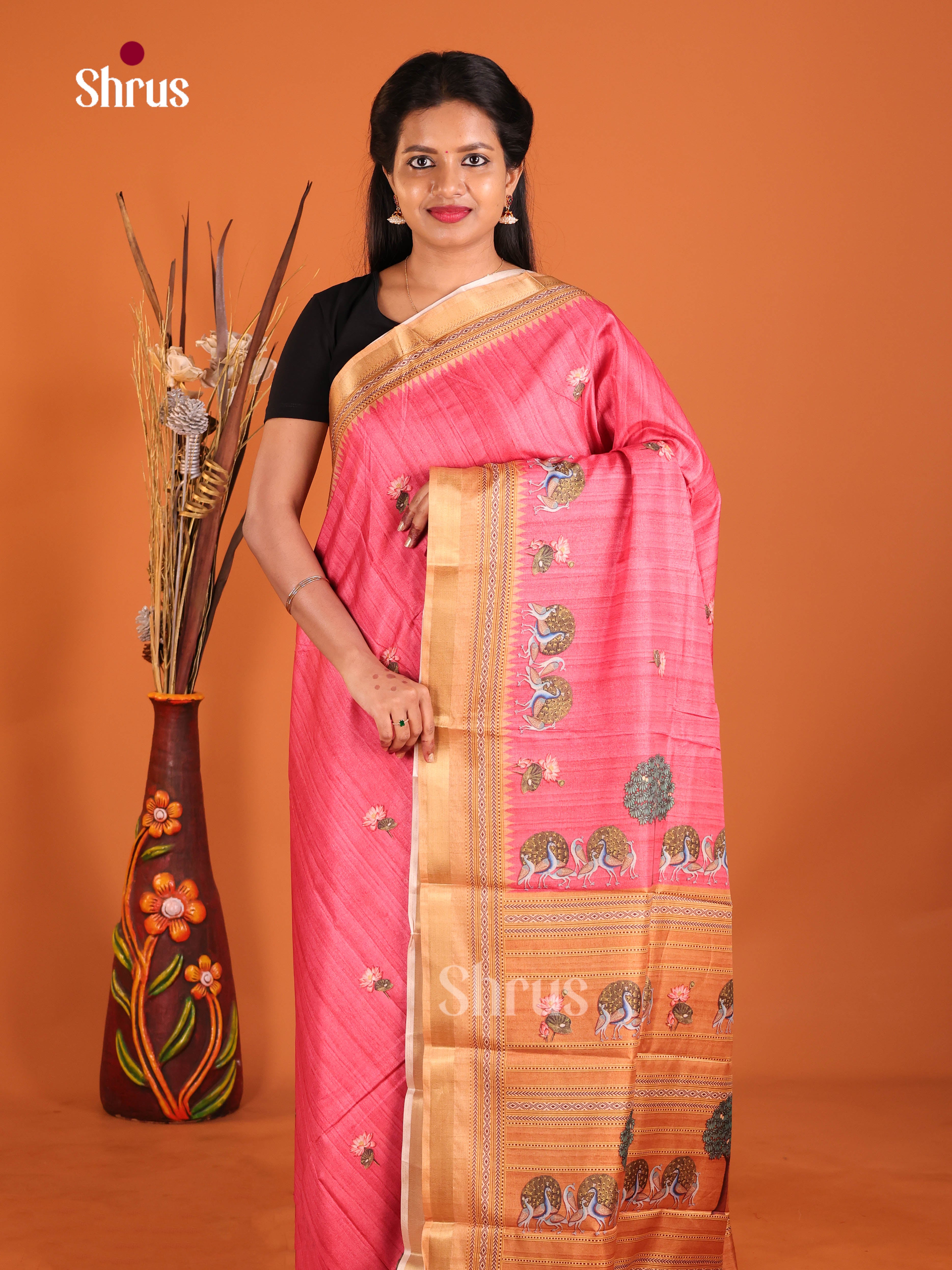 Pink & Peach- Art Modal Saree