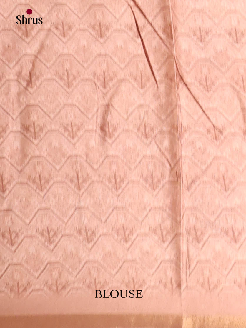 Cream & Dusty Pink - Art Modal Saree