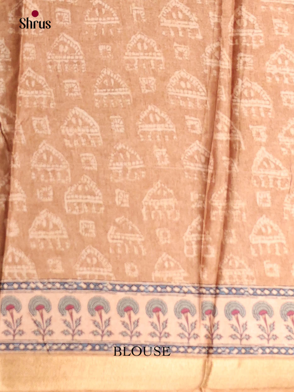 Onion Peel & Brown - Art Modal Saree - Shop on Shrus.com