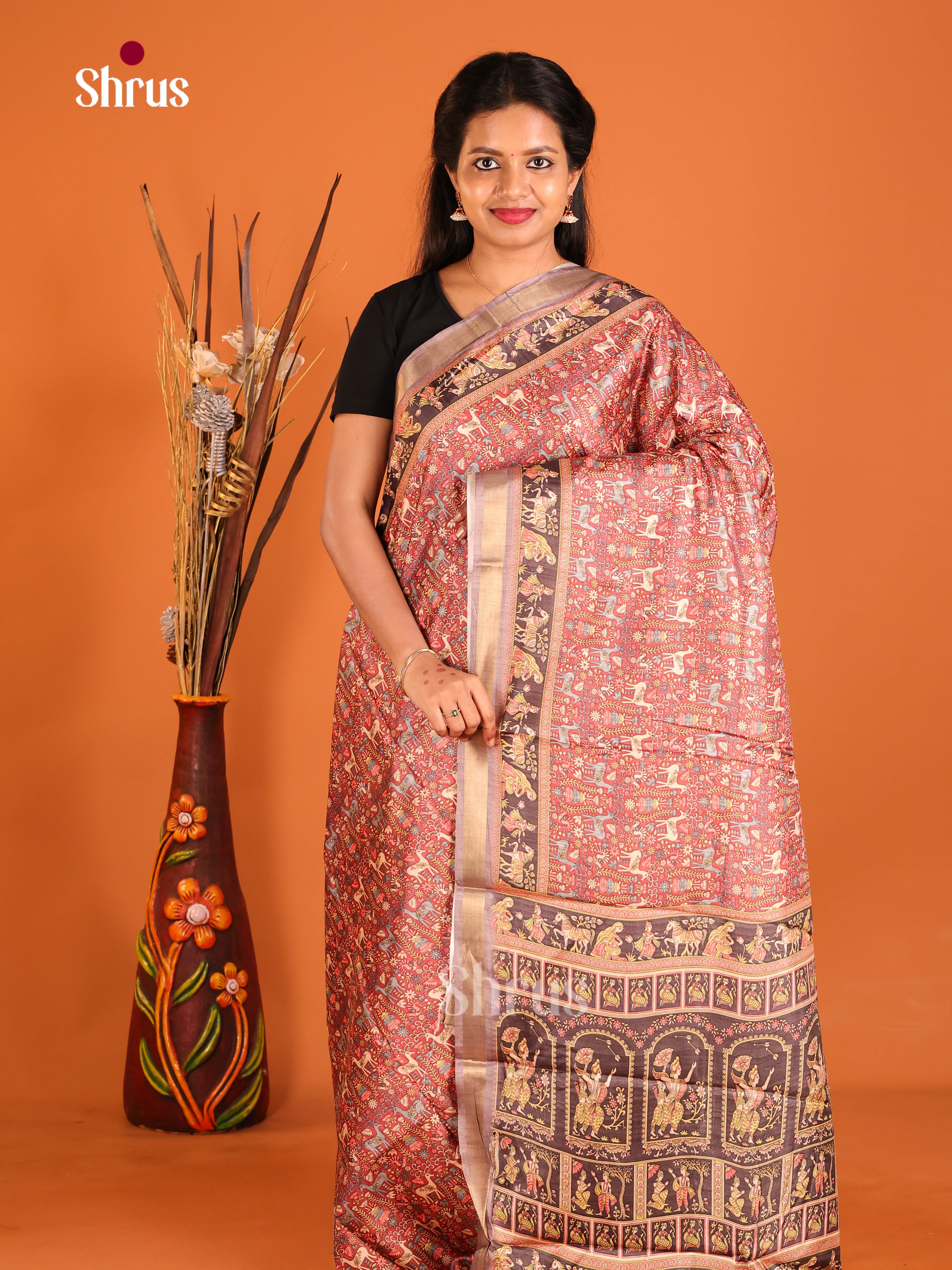 Brown & Coffee Brown - Art Modal Saree