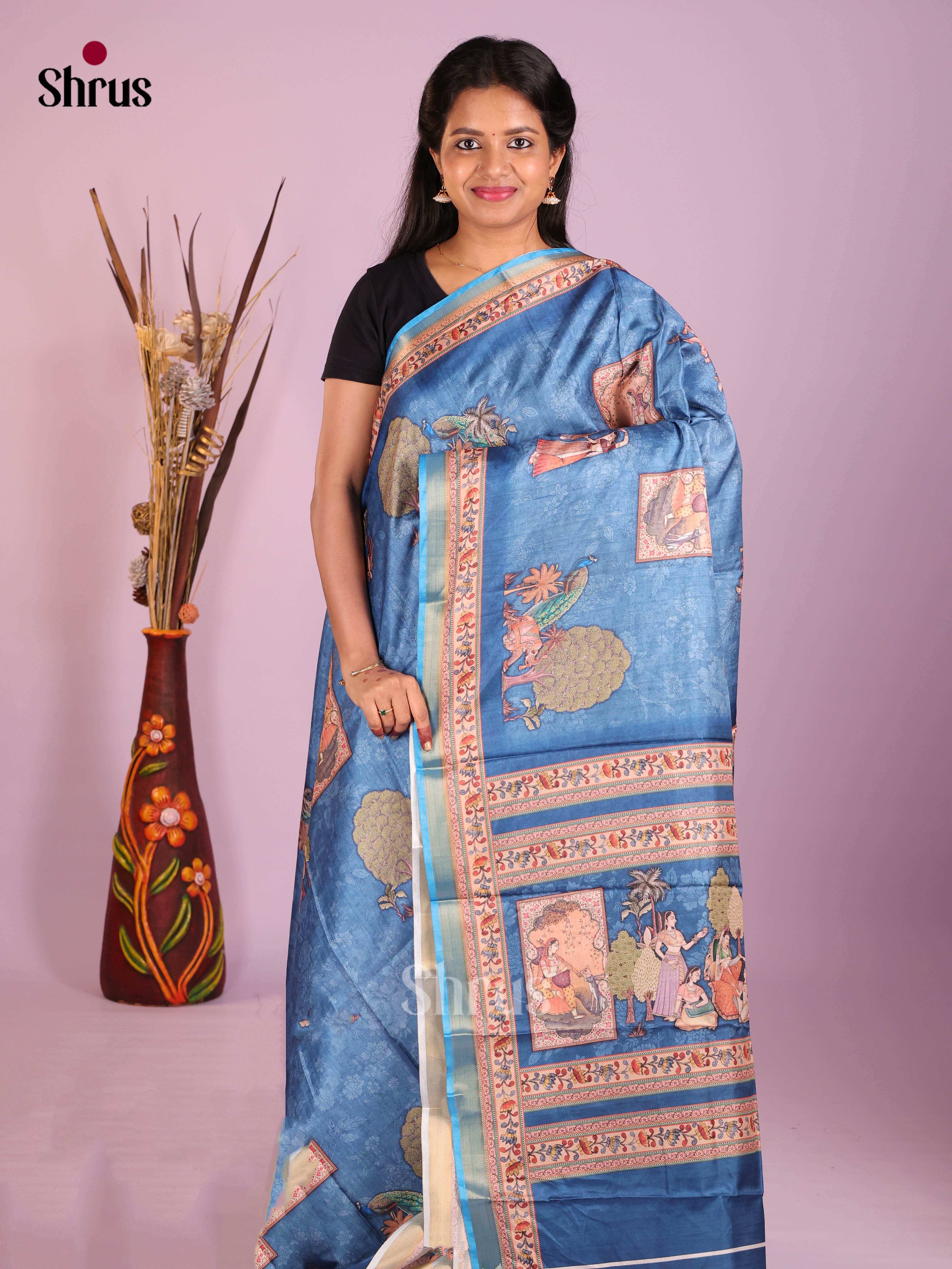 Blue - Art Modal Saree