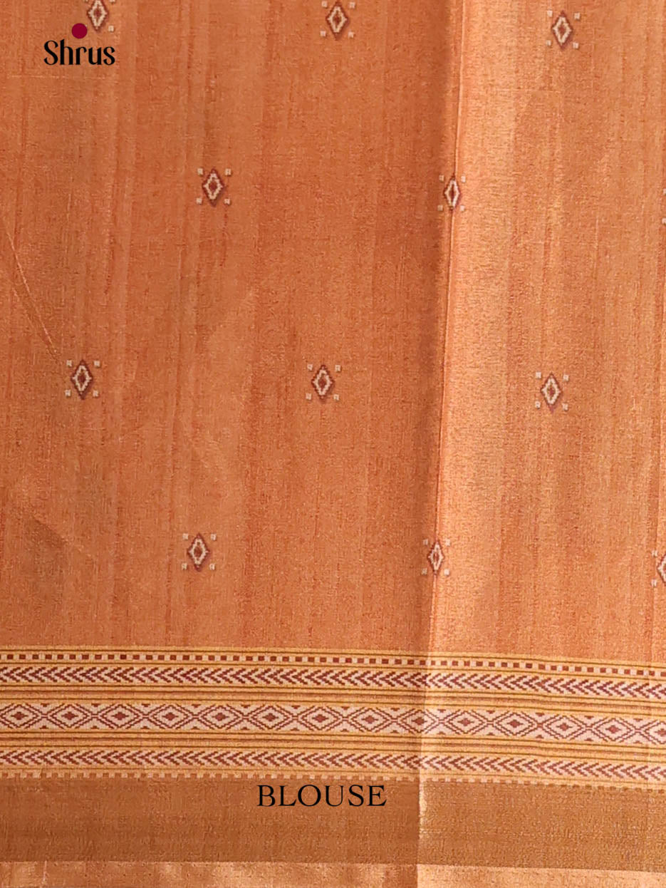 Beige & Brown - Art Modal Saree