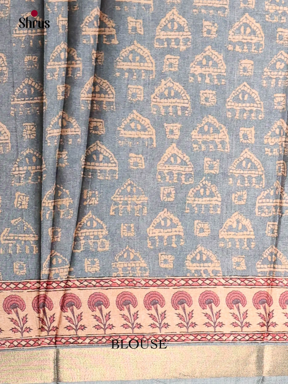 Brown & Grey - Art Modal Saree