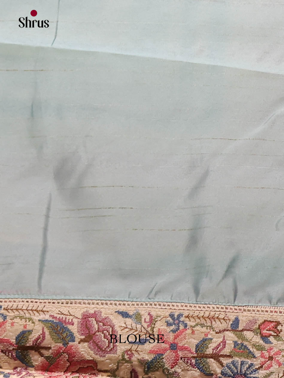 Pastel Blue - Semi Dupion Saree