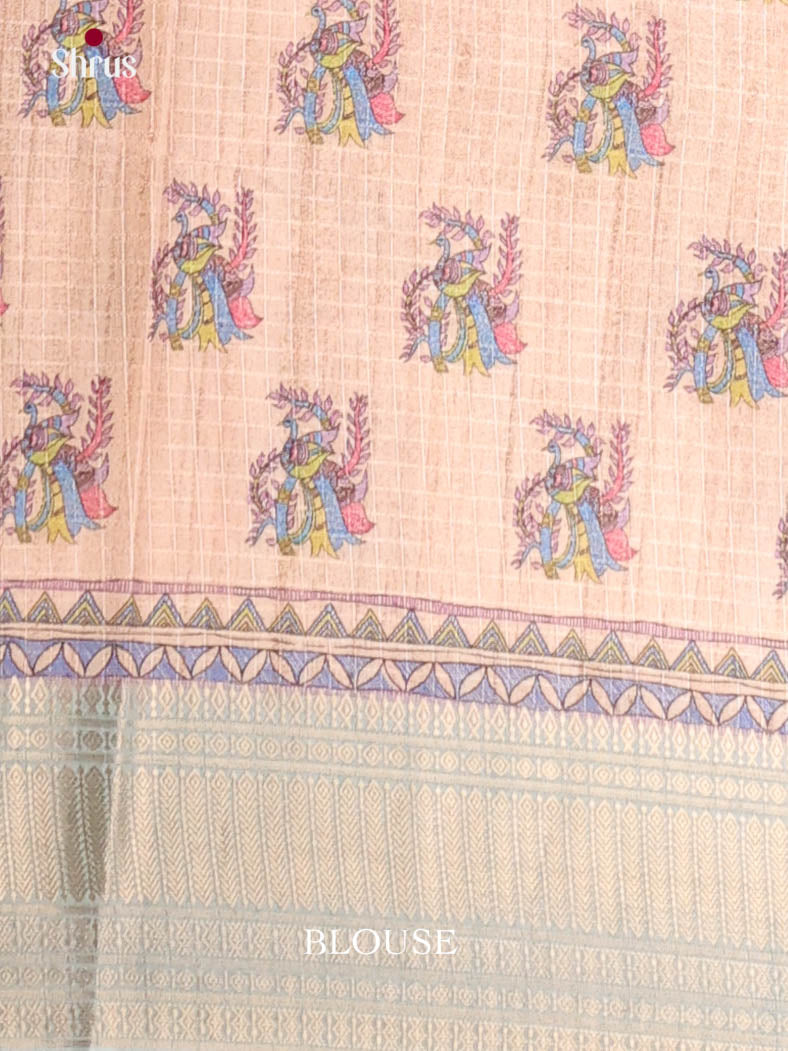 Pink & Blue- Semi Dola silk Saree
