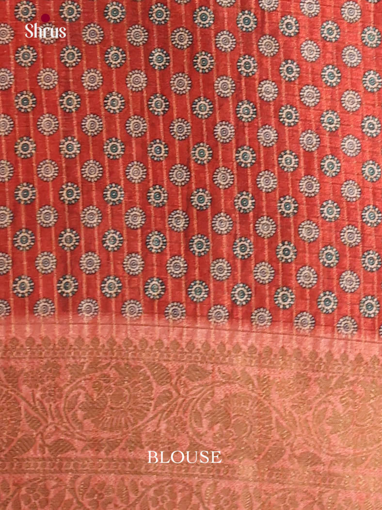 Elephant Grey & Red- Semi Dola silk Saree