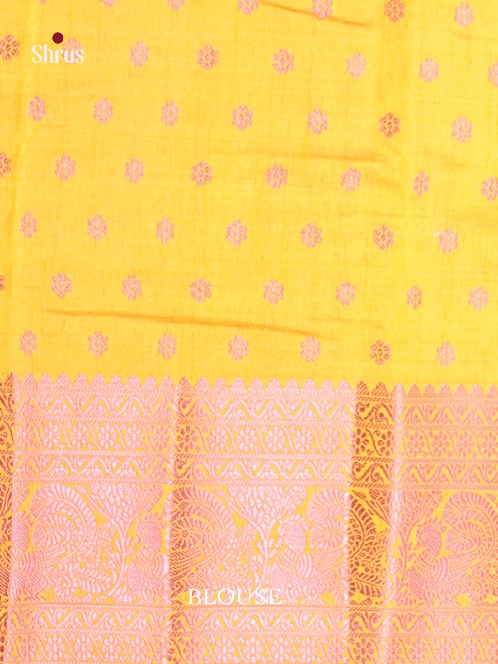 Yellow - Semi Rawsilk Saree