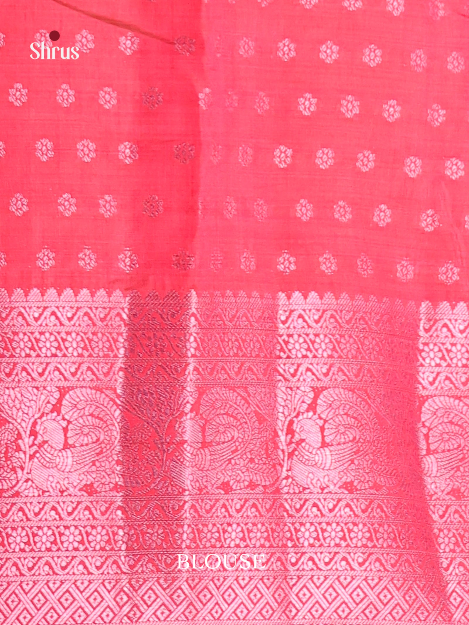 Red & Pink - Semi Rawsilk Saree