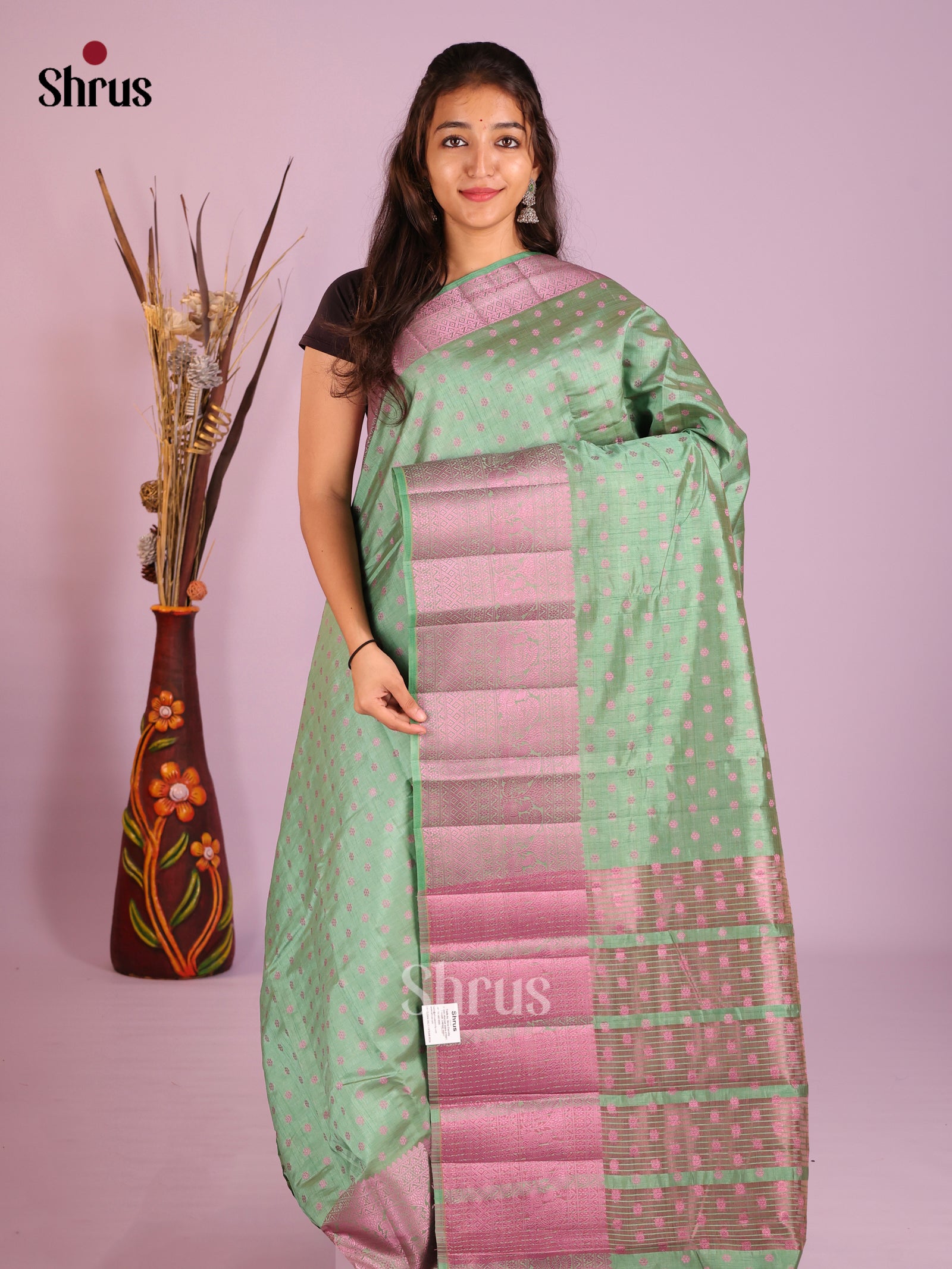 DIS09541 - Semi Rawsilk Saree