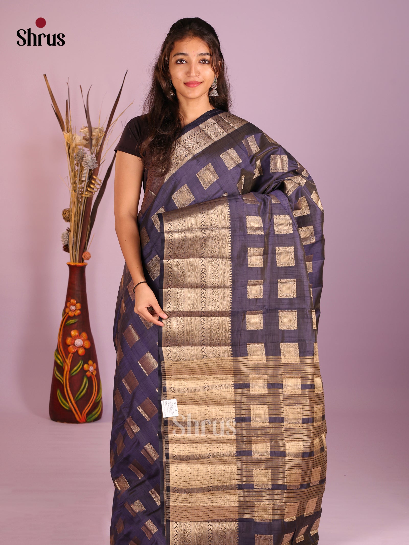 Blue - Semi Rawsilk Saree