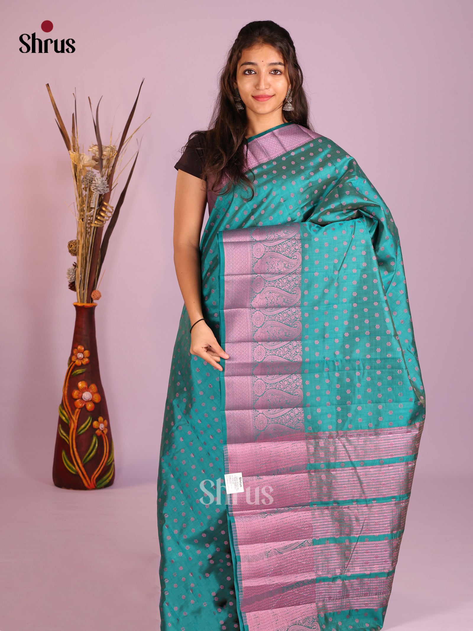 Green - Semi Rawsilk Saree