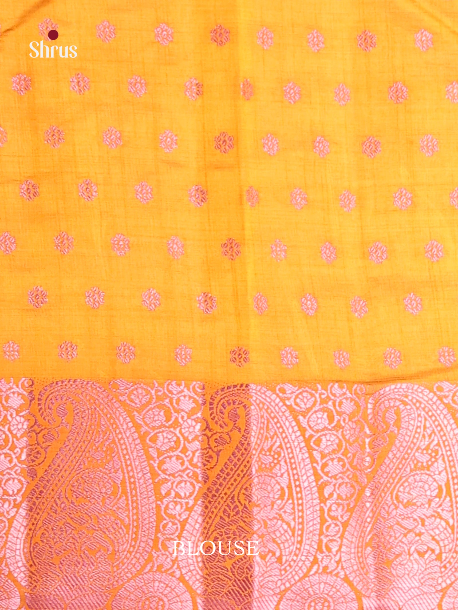 Yellow & Pink - Semi Rawsilk Saree