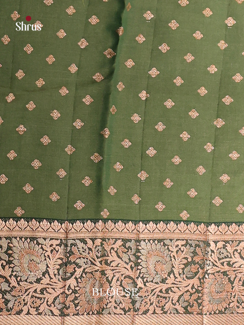 Green - Semi Rawsilk Saree