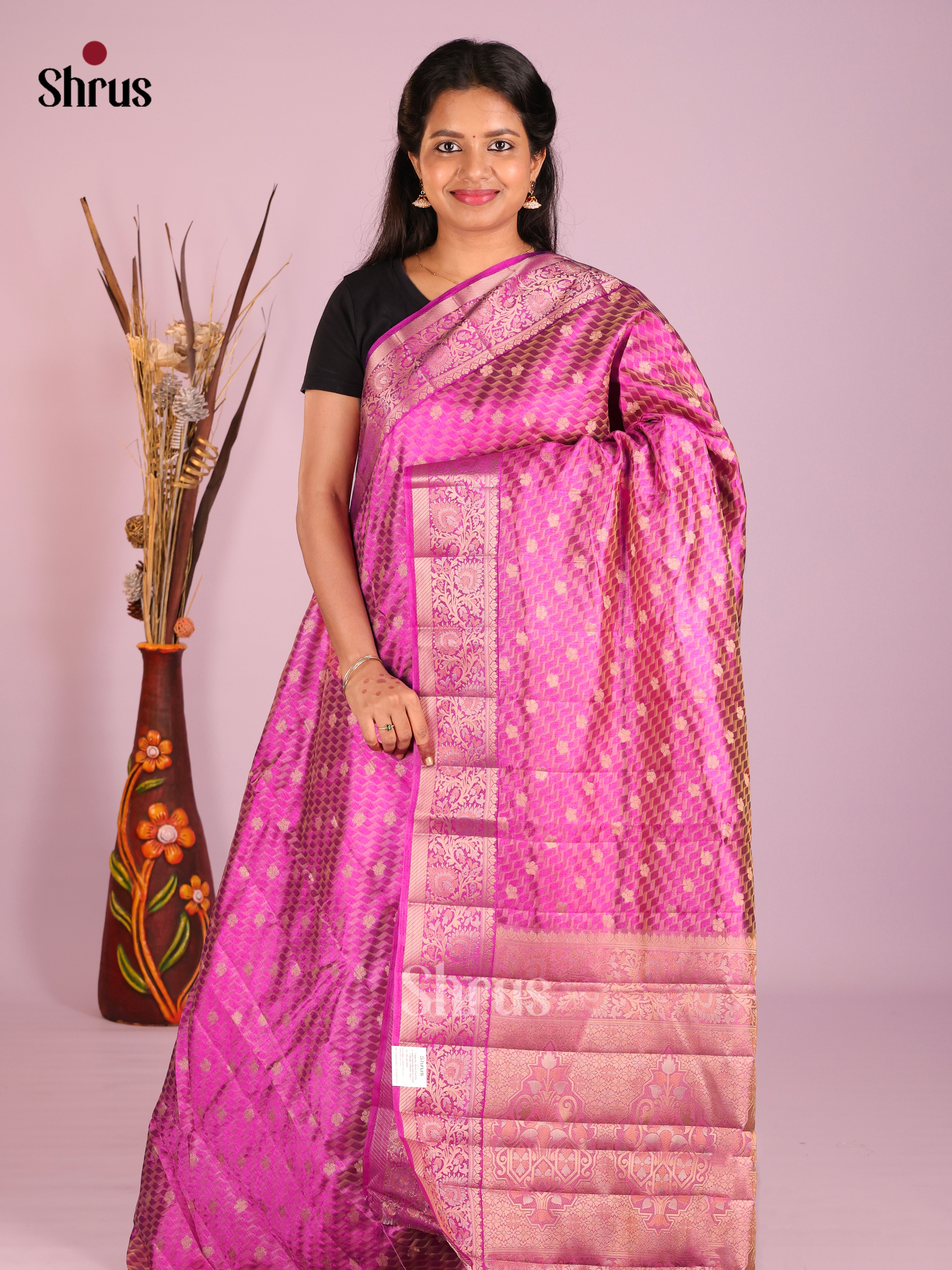 DIS09669  - Semi Rawsilk Saree