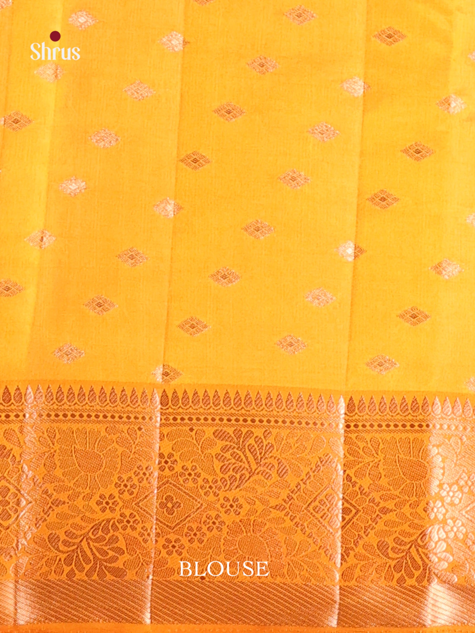 Yellow - Semi Rawsilk Saree