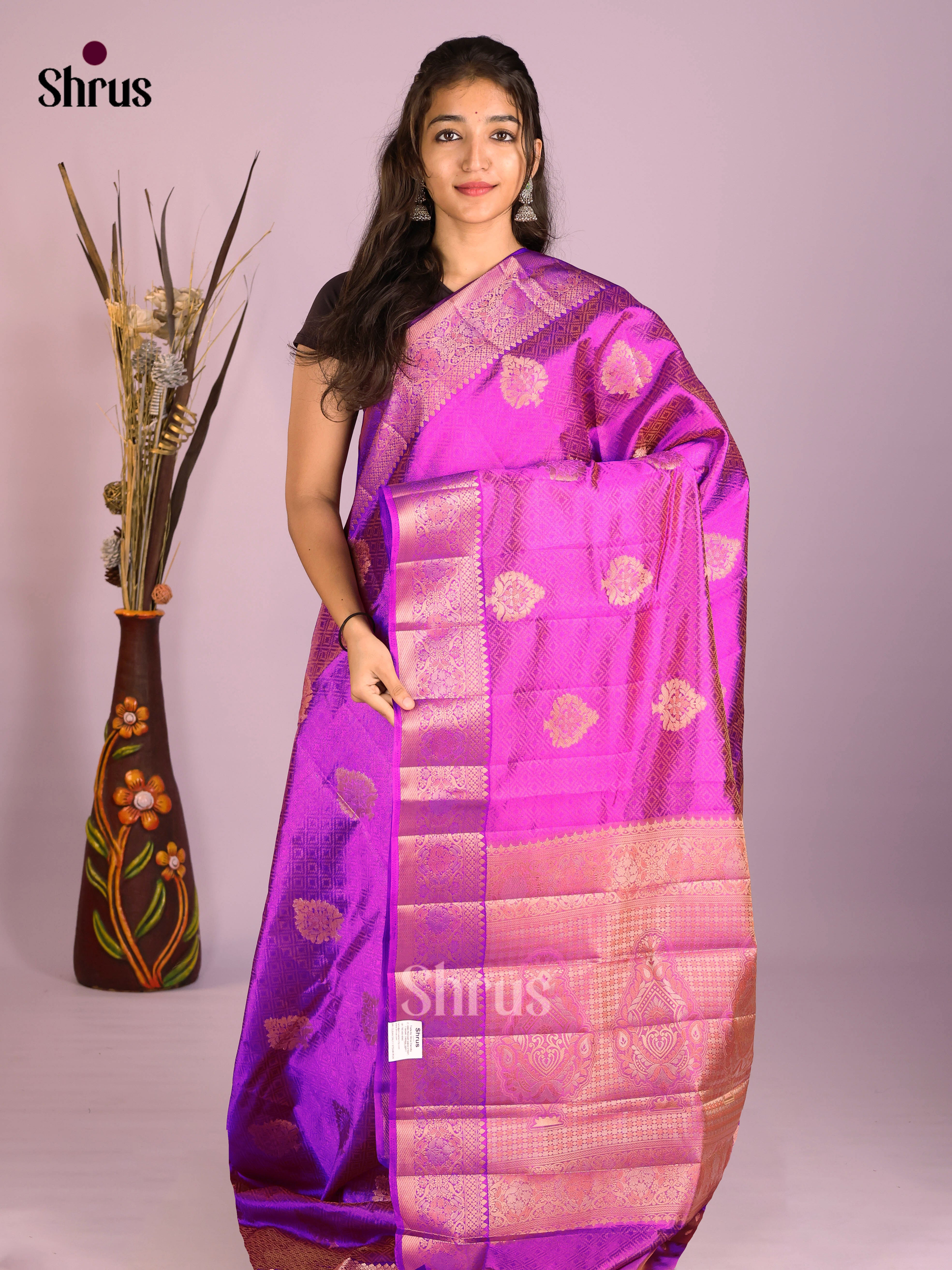 DIS09722  - Semi Rawsilk Saree
