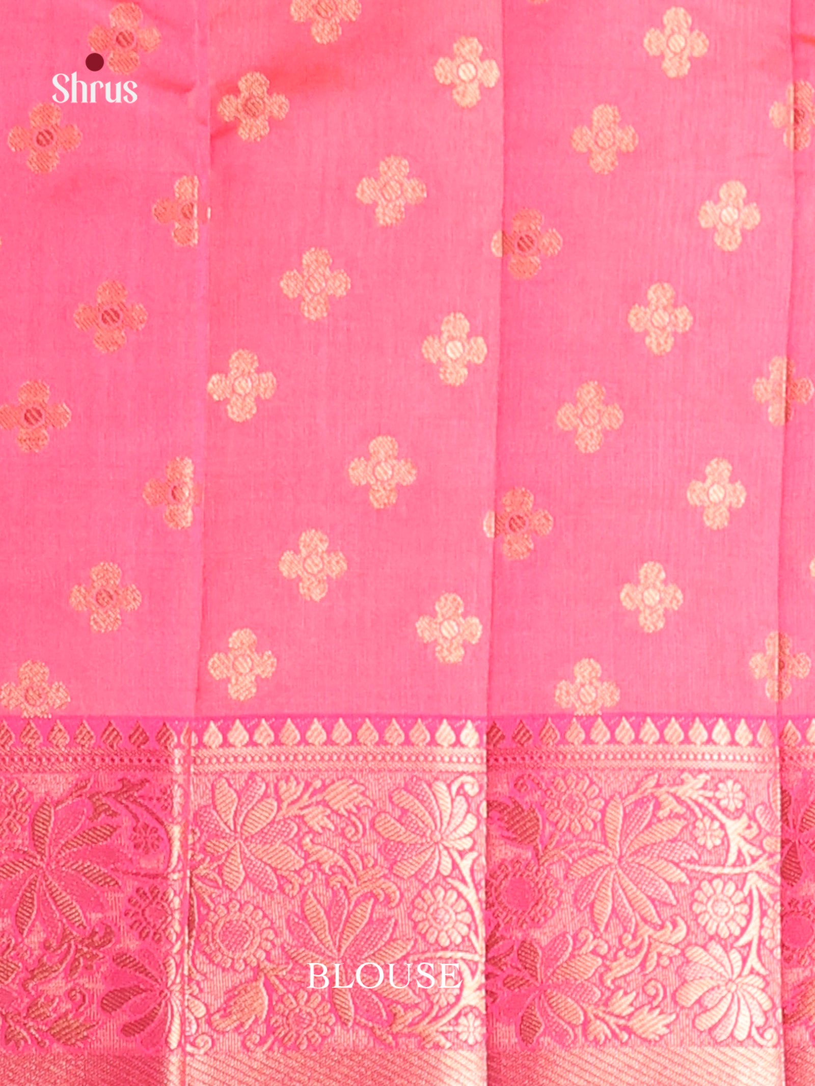 Pink - Semi Rawsilk Saree