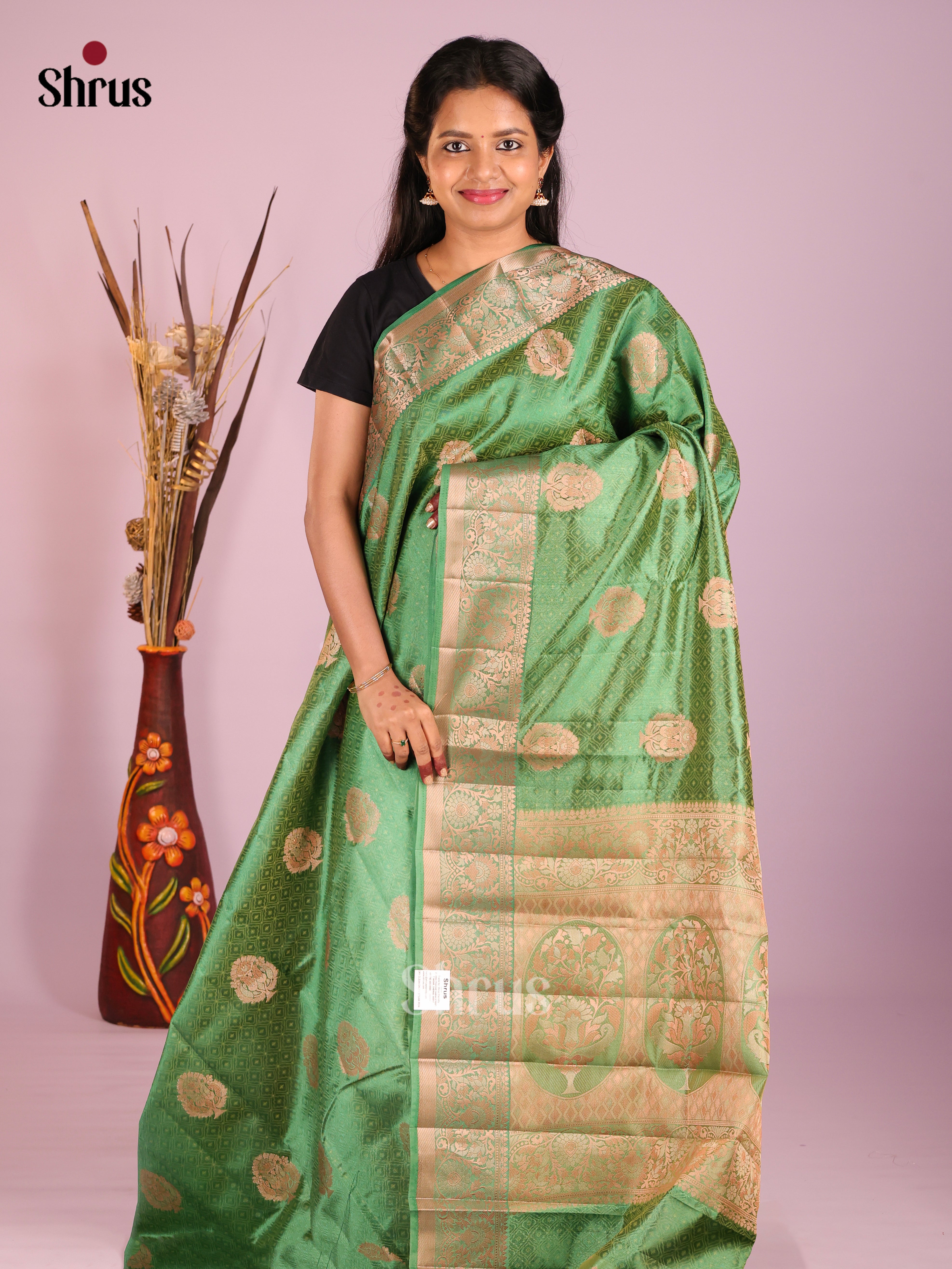 Pastel Green - Semi Rawsilk Saree