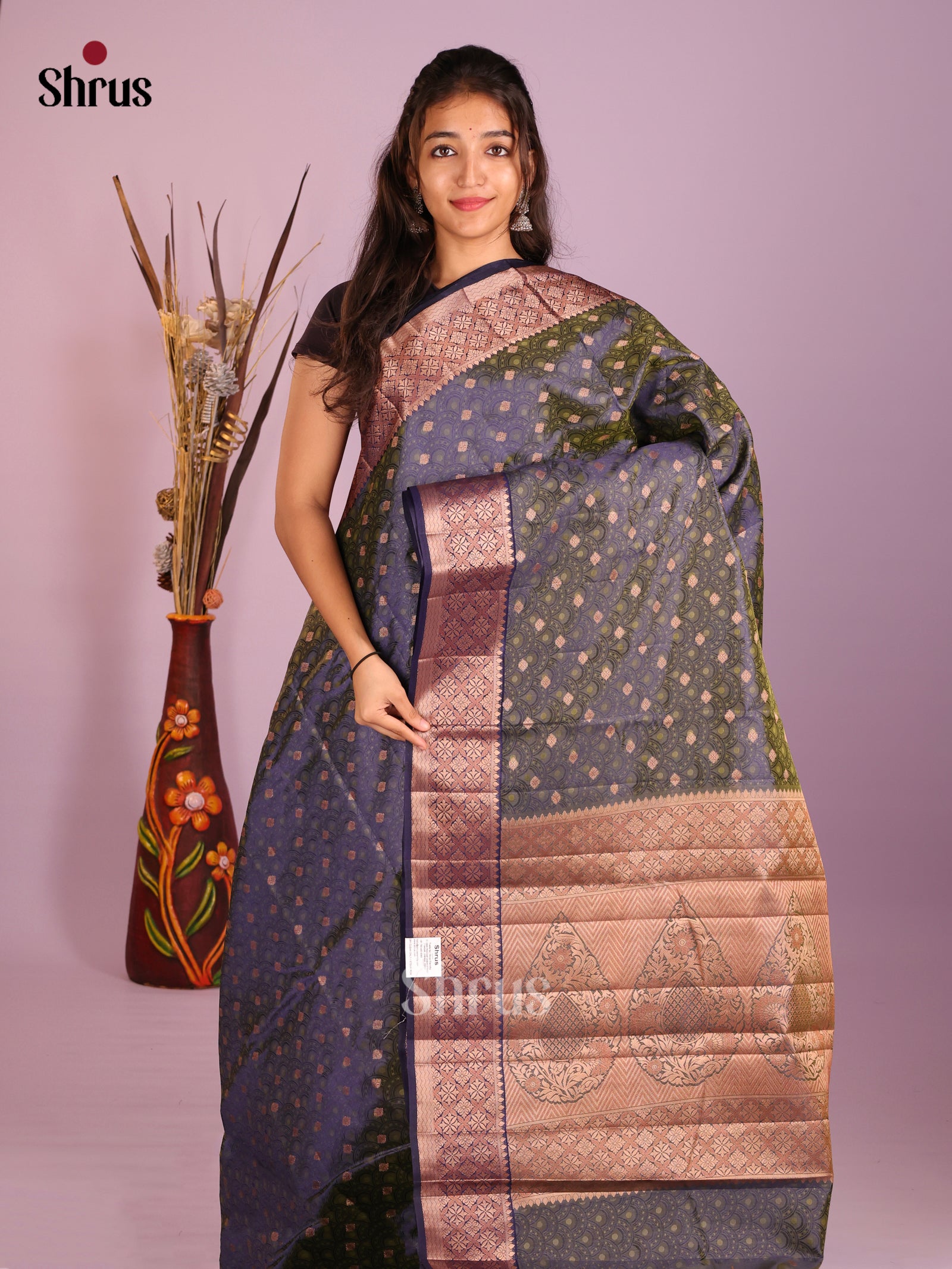 Blue - Semi Rawsilk Saree