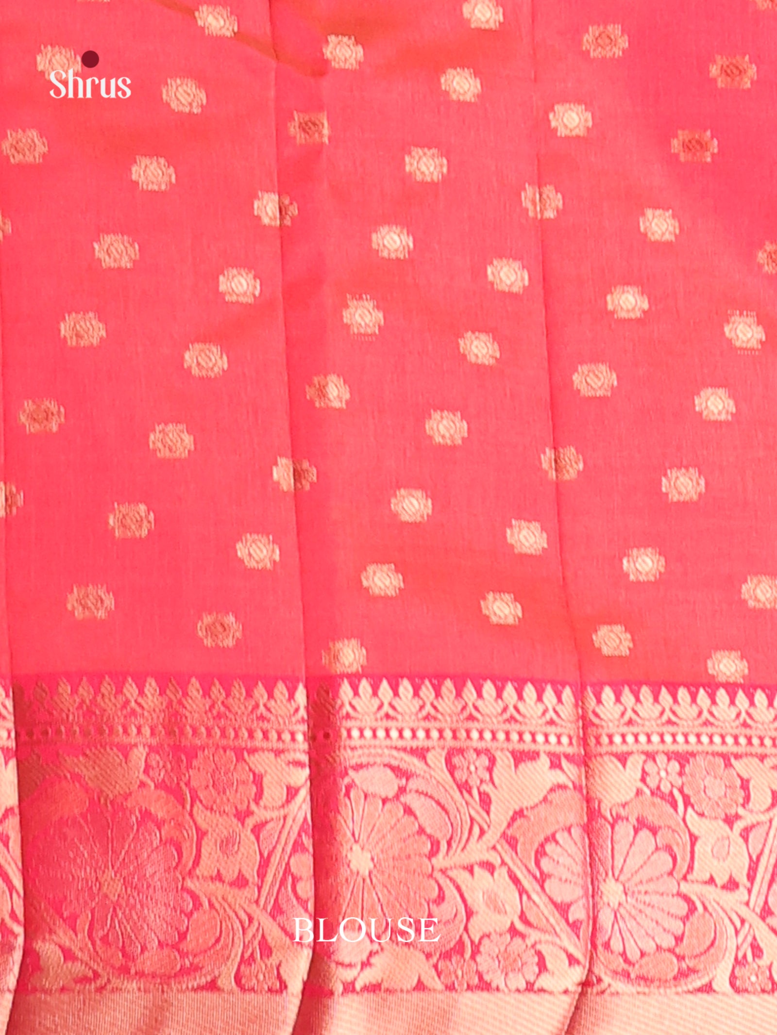 Orangish Pink - Semi Rawsilk Saree