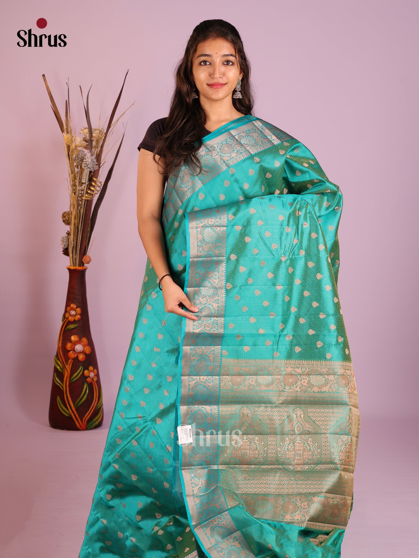 Green - Semi Rawsilk Saree