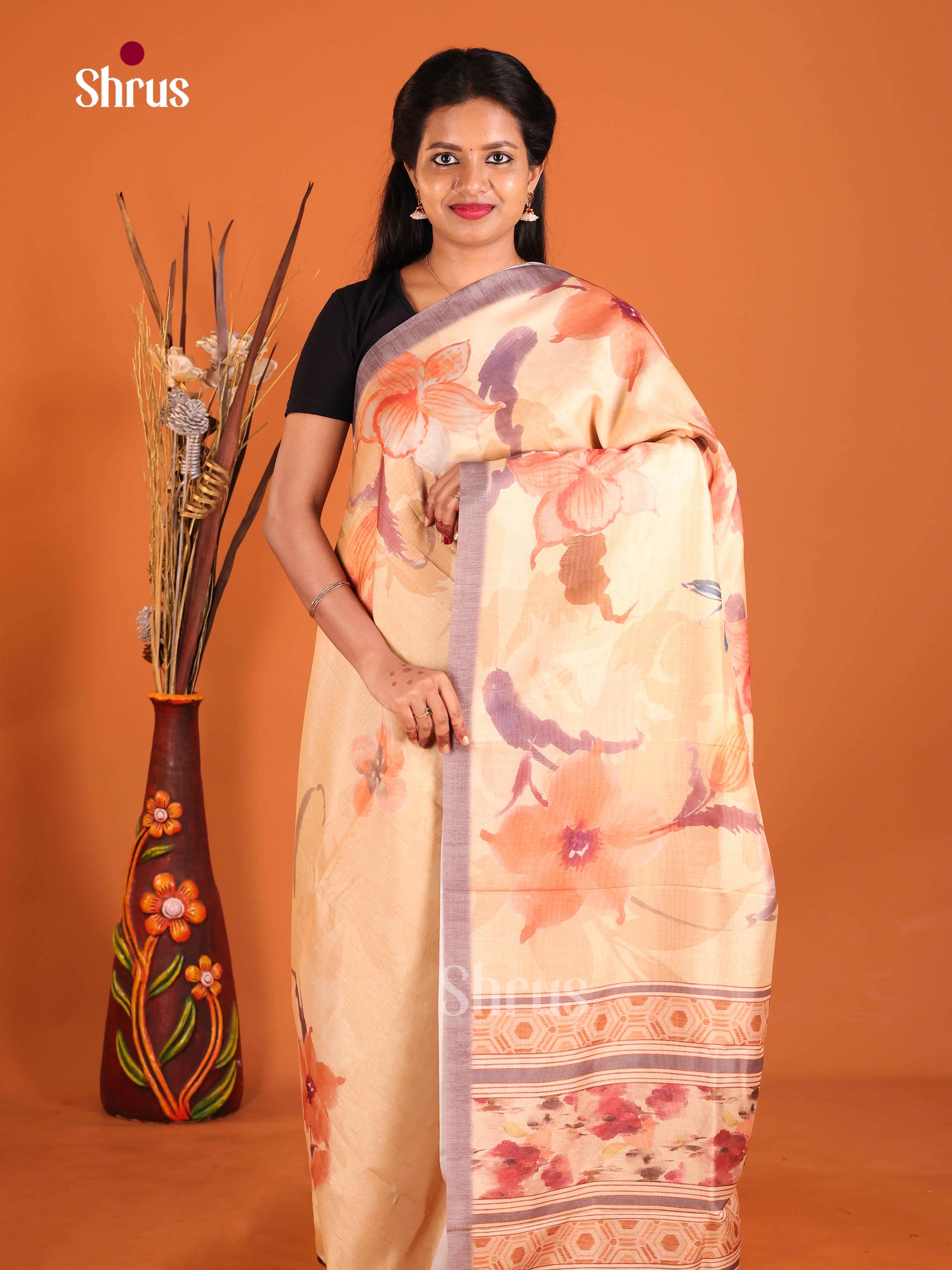 DIS09789 - Butter silk Saree - Shop on Shrus.com