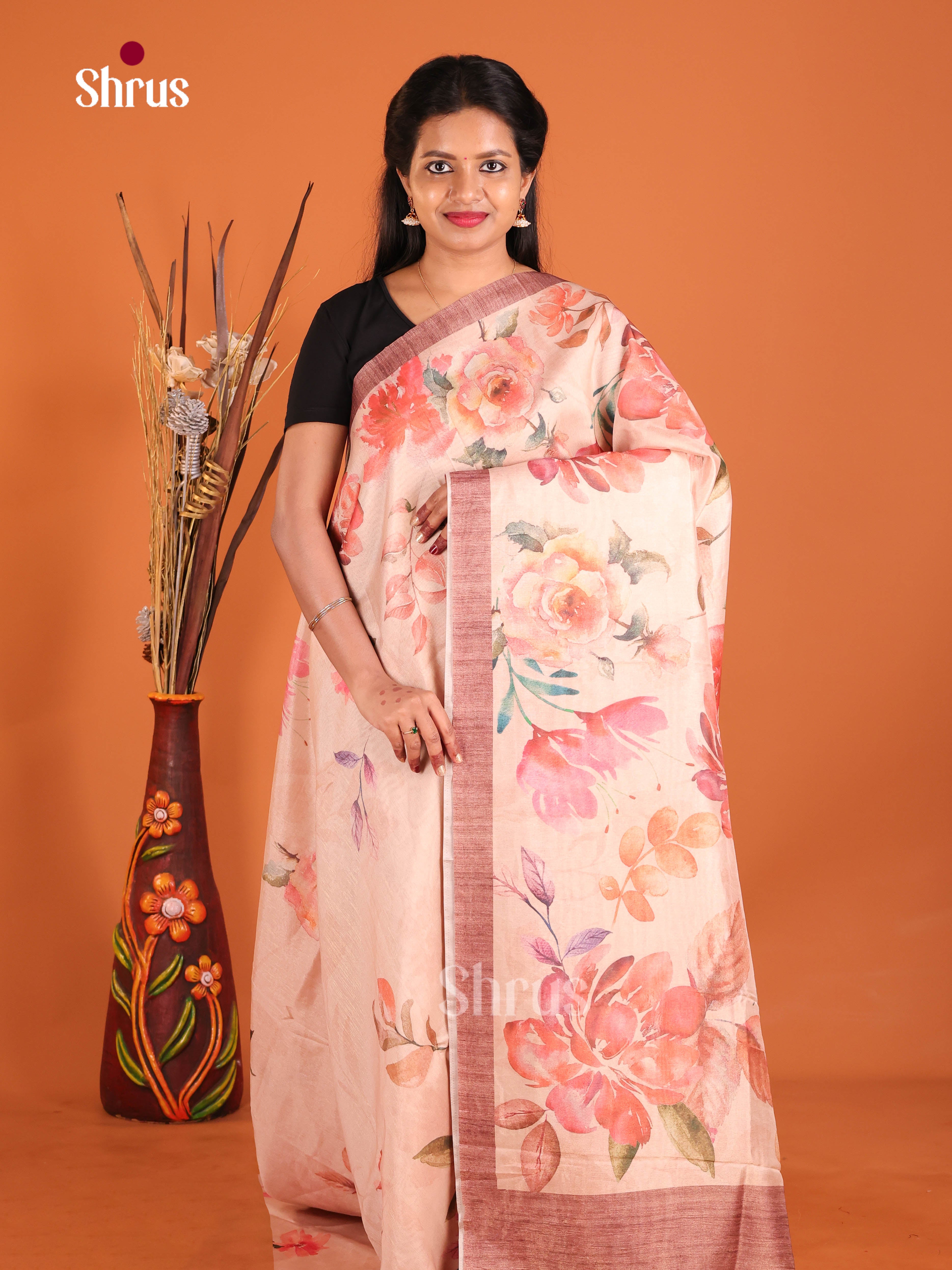 DIS09790 - Butter silk Saree - Shop on Shrus.com