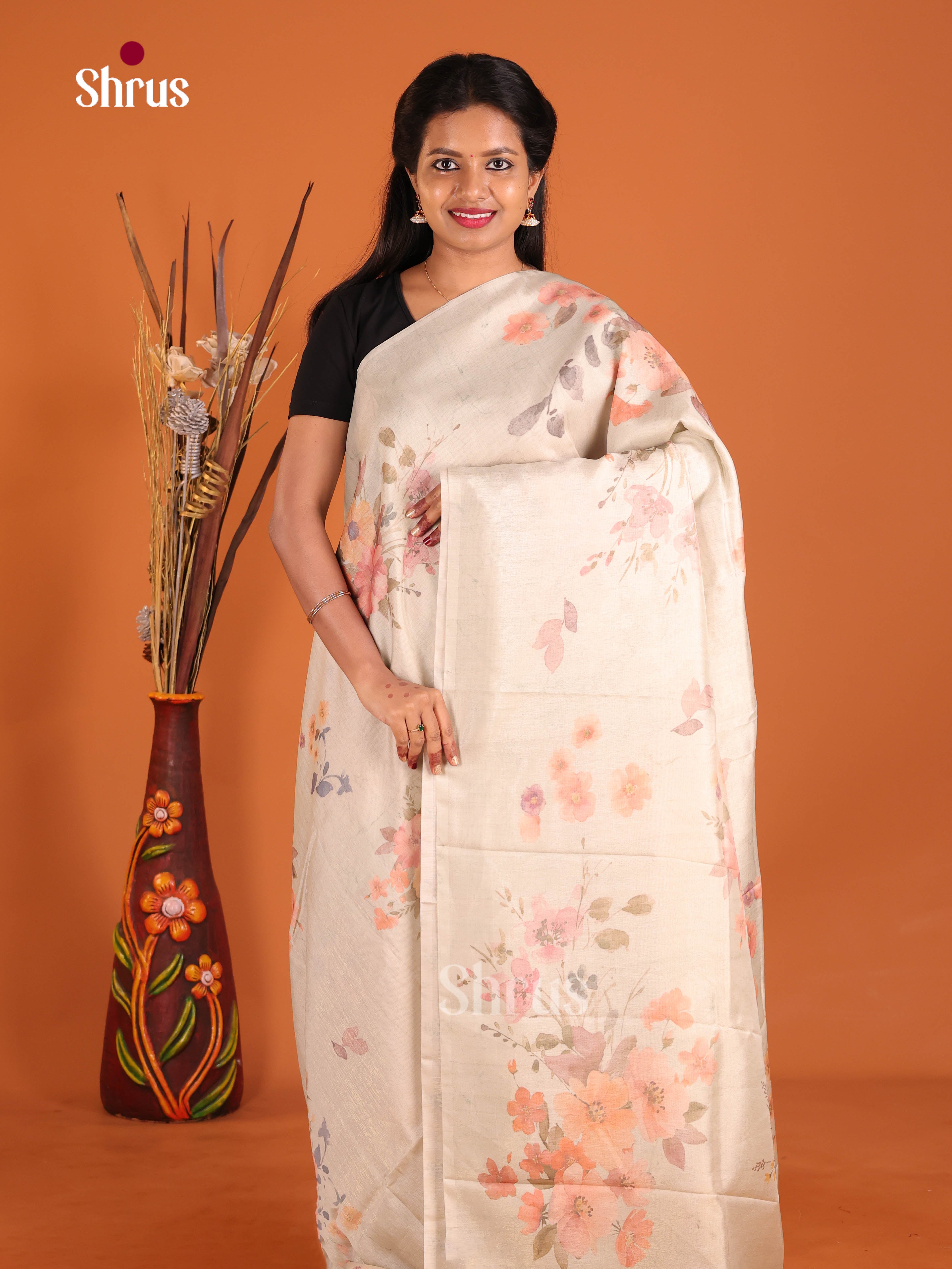 DIS09794 - Butter silk Saree - Shop on Shrus.com