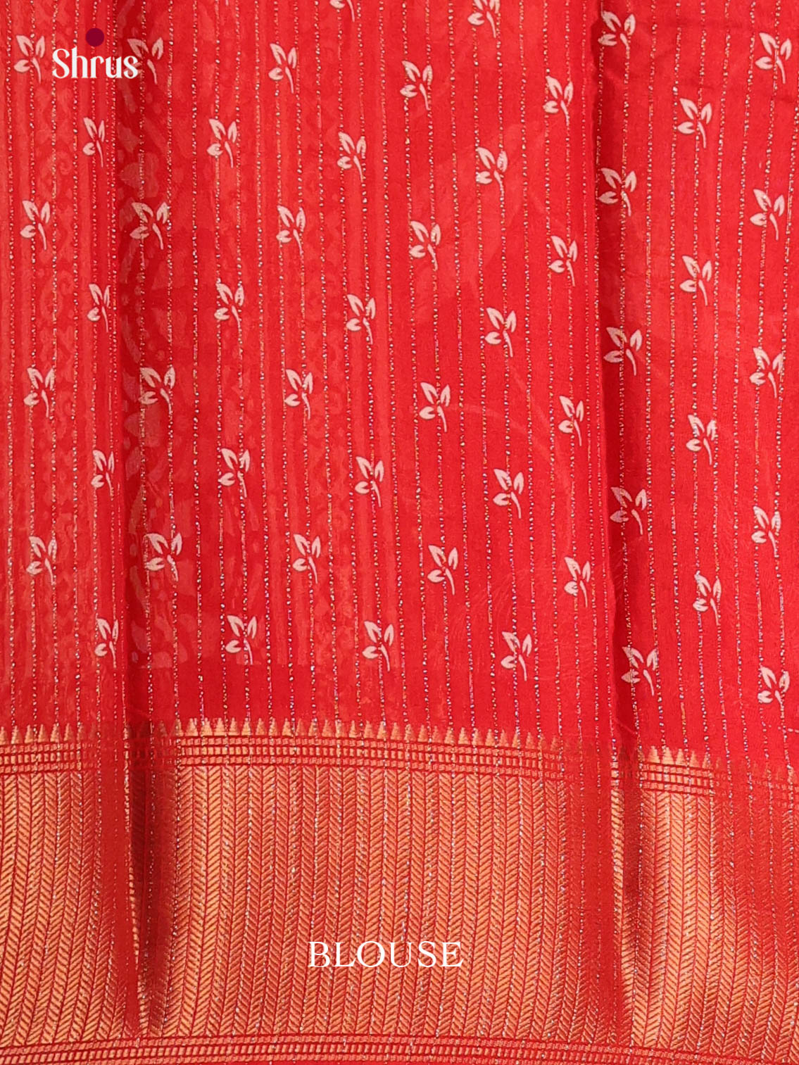 Red - Semi Crepe Saree