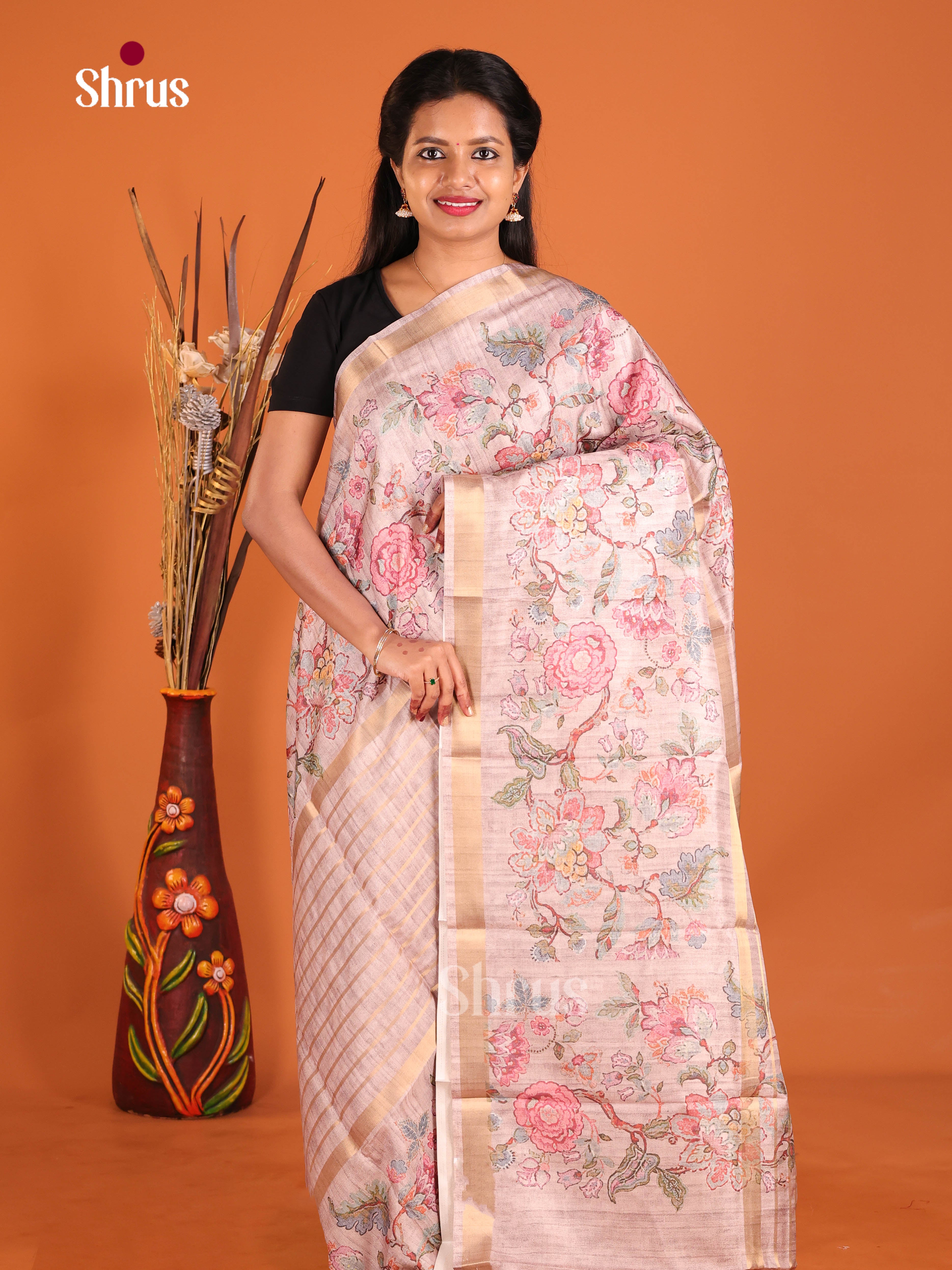 Dusty Purple - Semi matka Saree