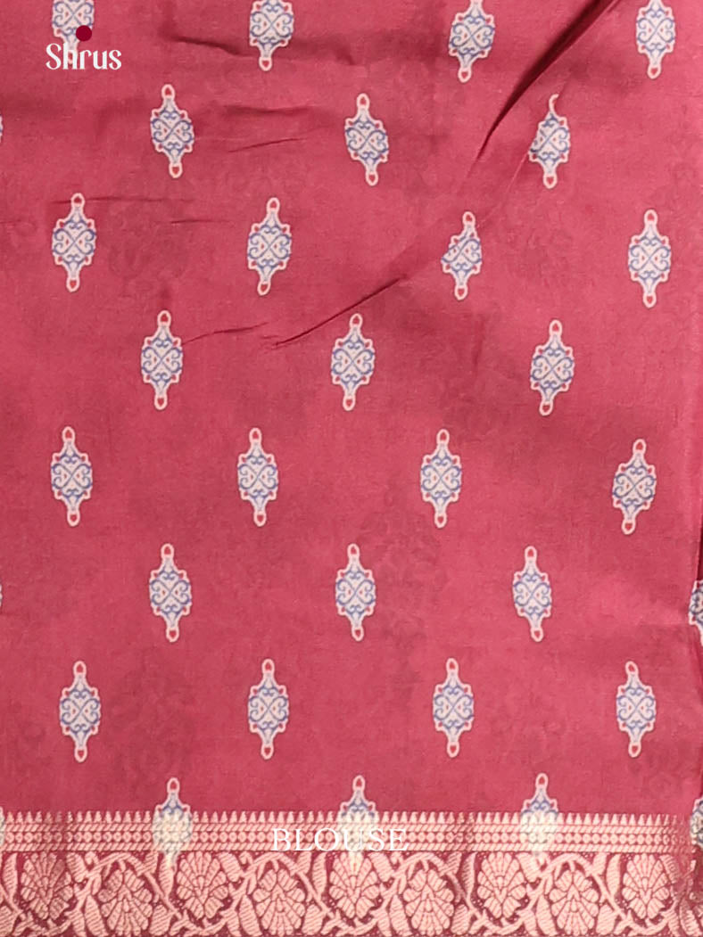 Pink & Maroon - Semi Dola silk Saree