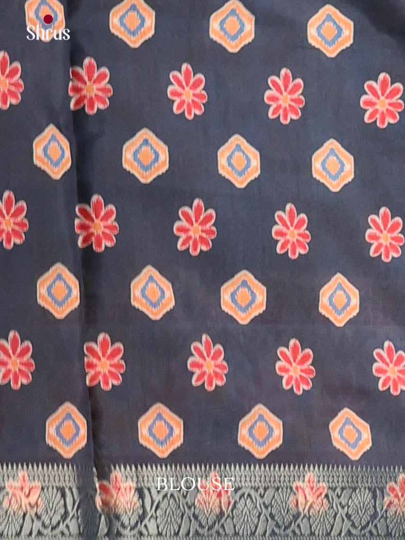 Light Blue & Blue - Semi Dola silk Saree