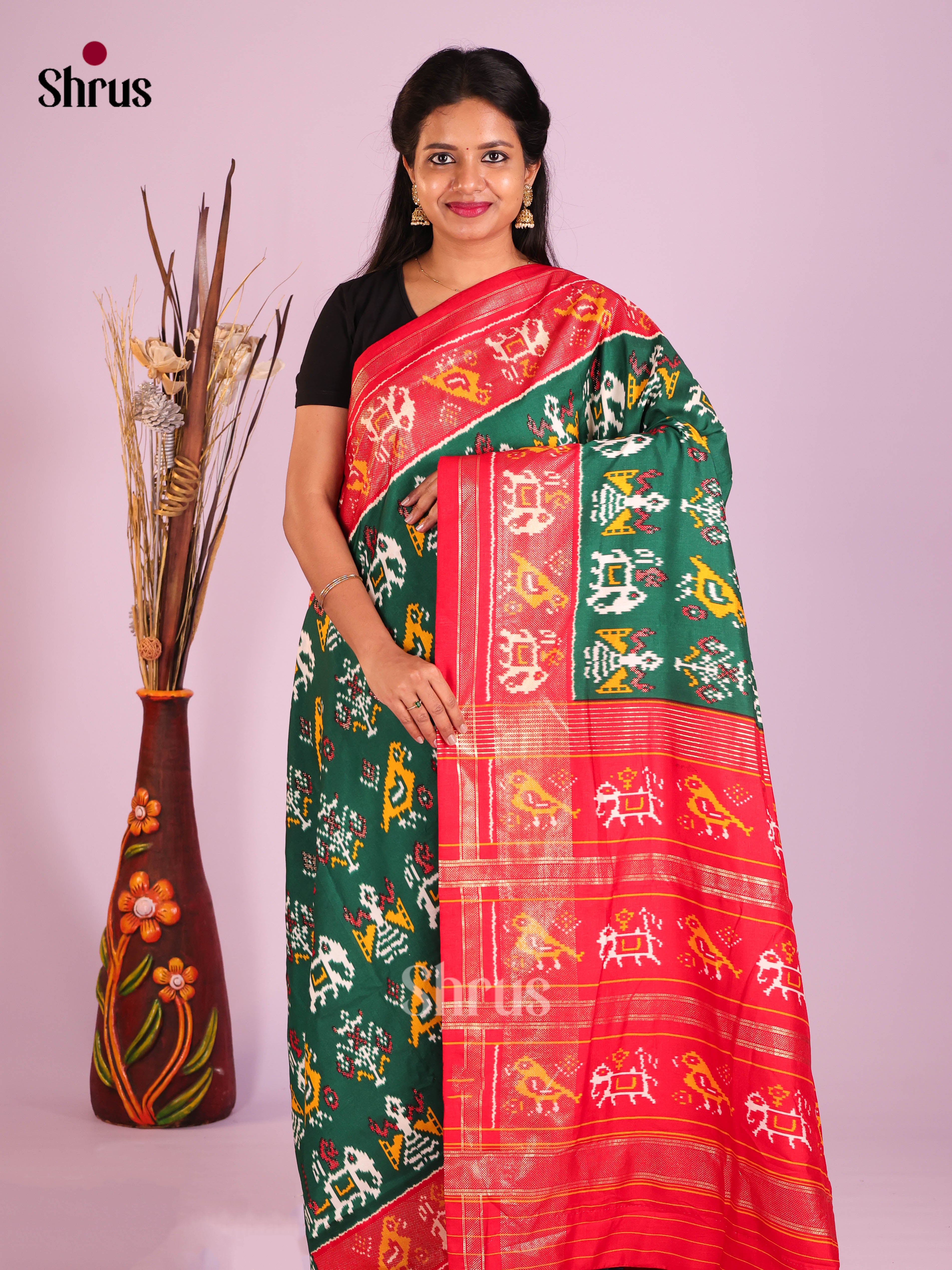 DIS10010 - Semi Ikkat Print Saree