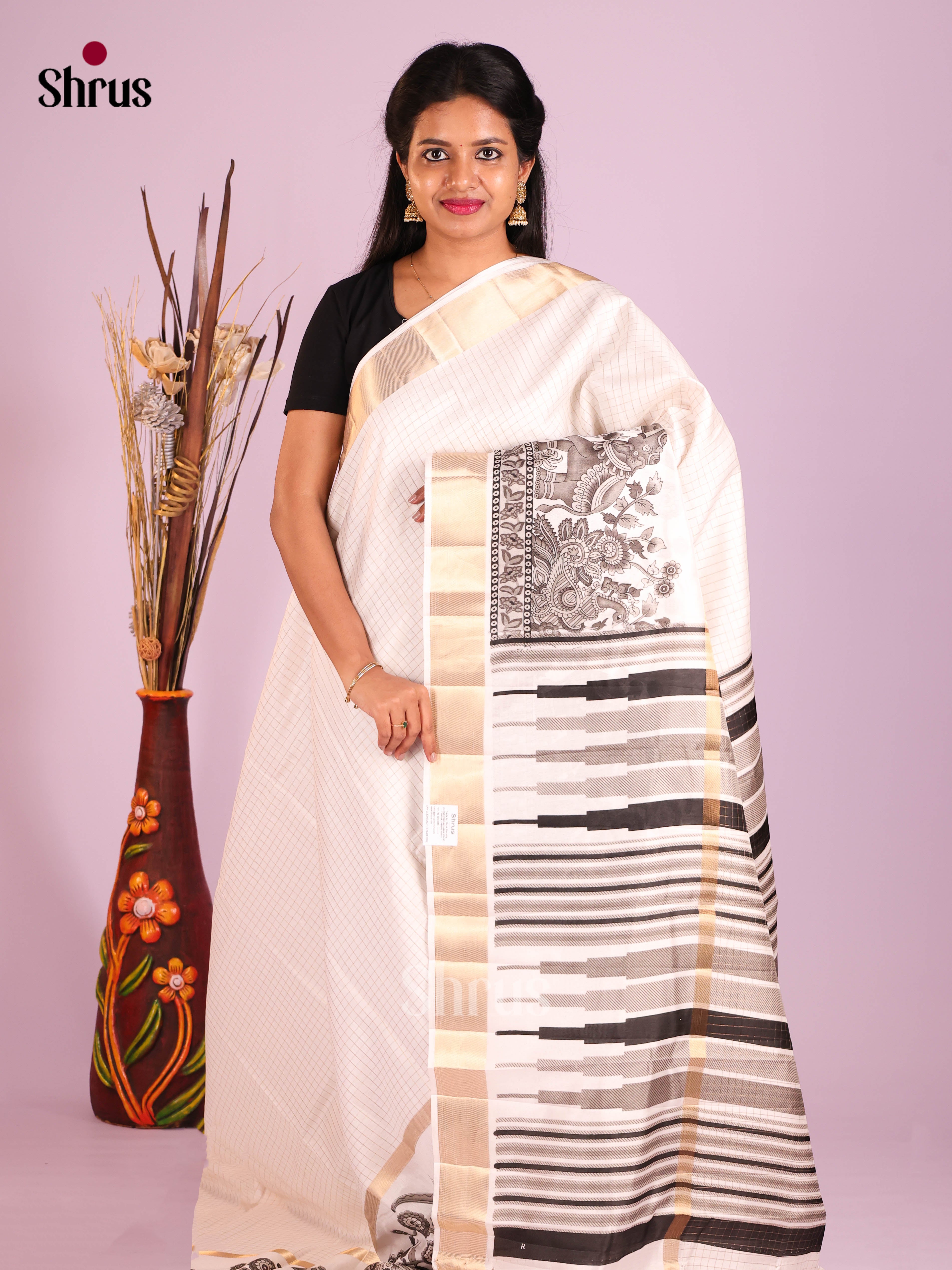 DIS10032 - Semi Chanderi Saree