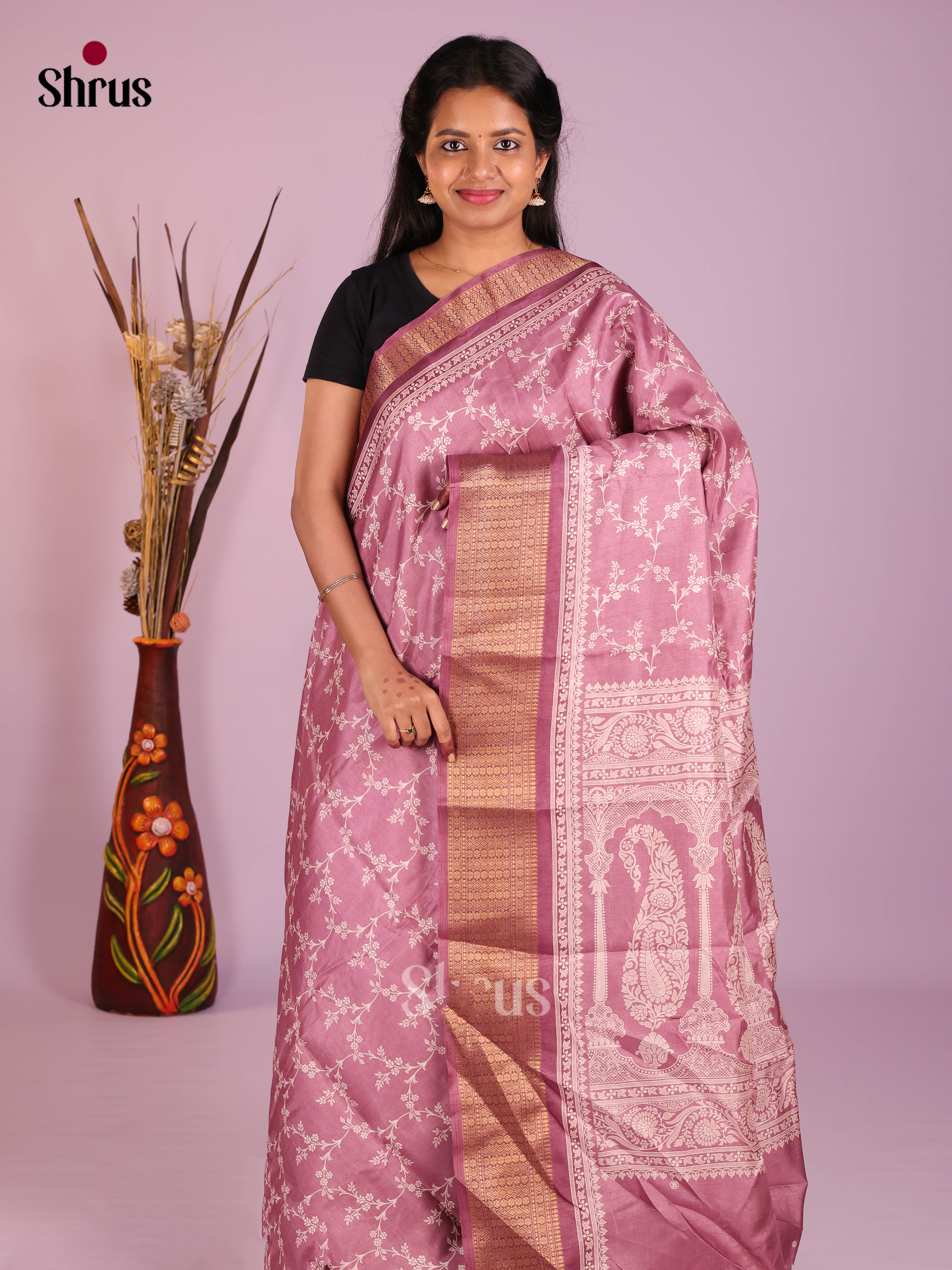 DIS10256 - Semi Crepe Saree - Shop on Shrus.com
