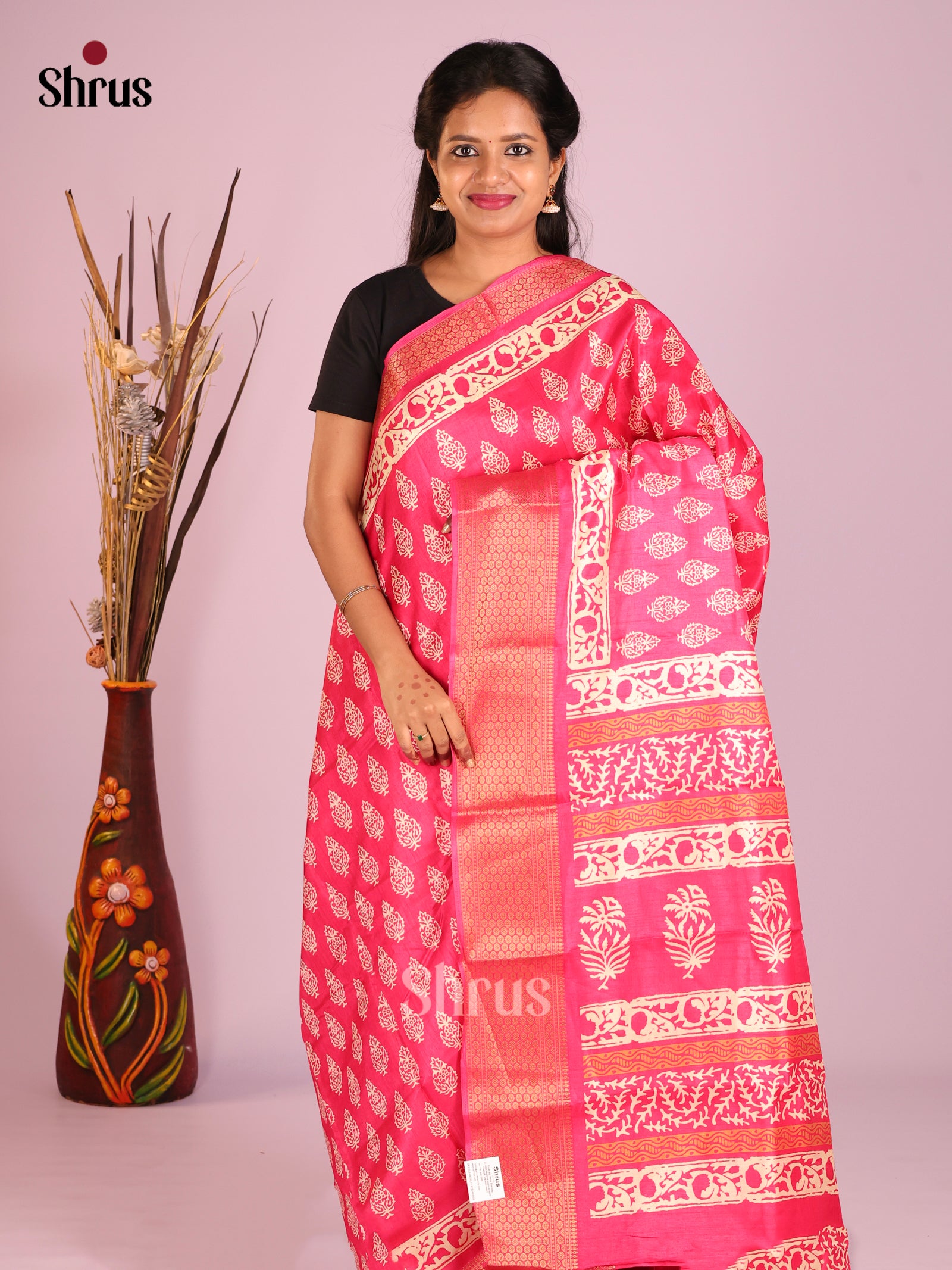 DIS10266 - Semi Crepe Saree - Shop on Shrus.com