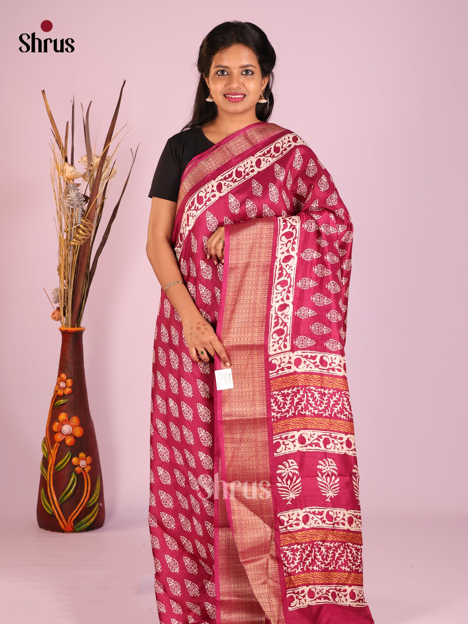 DIS10268 - Semi Crepe Saree - Shop on Shrus.com