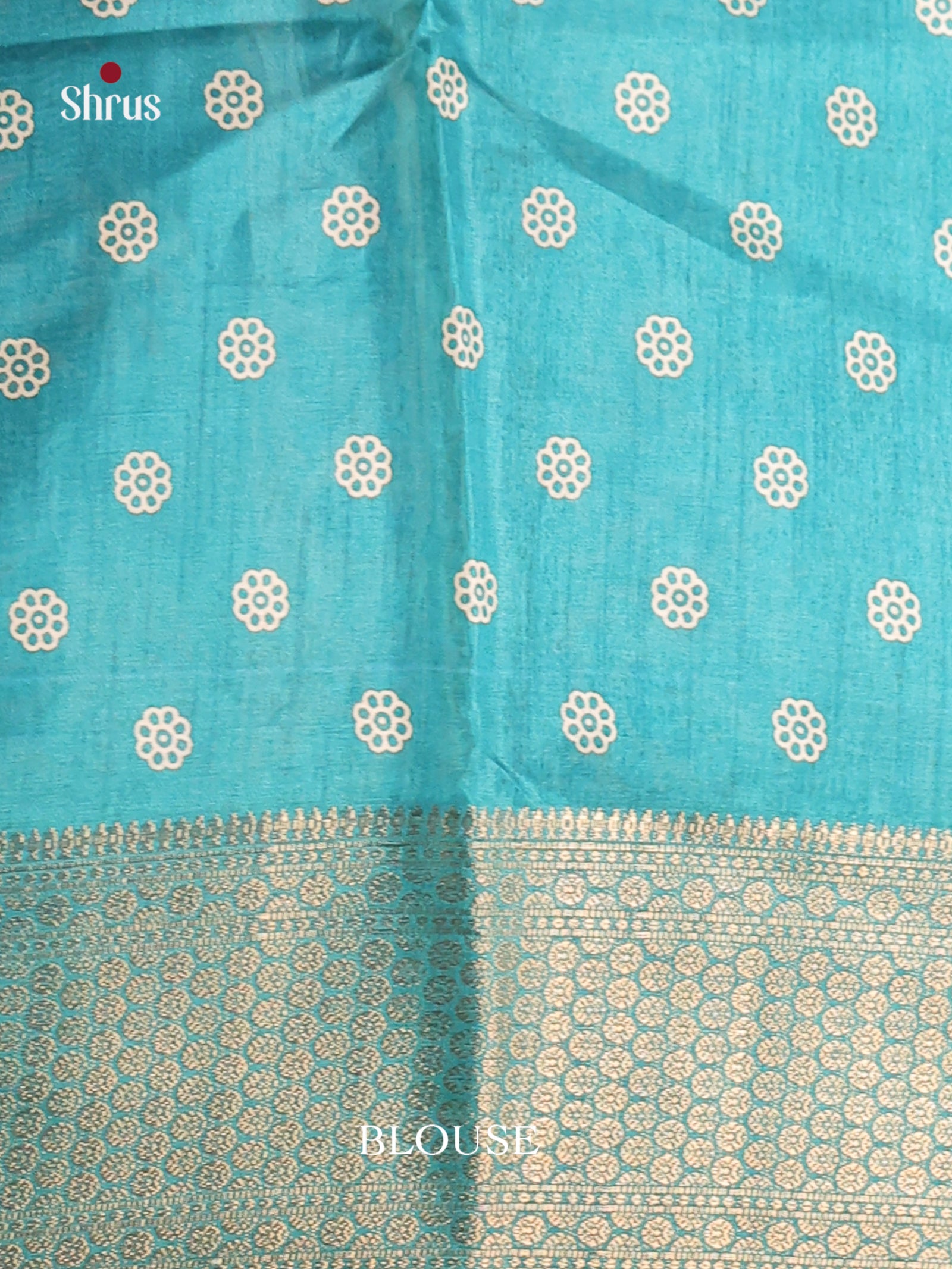 Teal Blue - Semi Crepe Saree