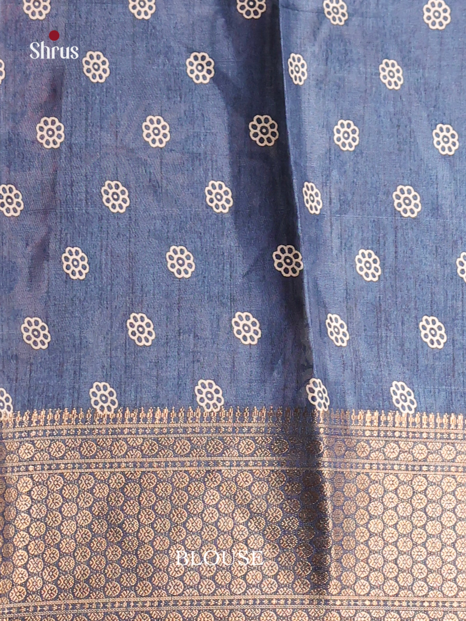 Blue - Semi Crepe Saree