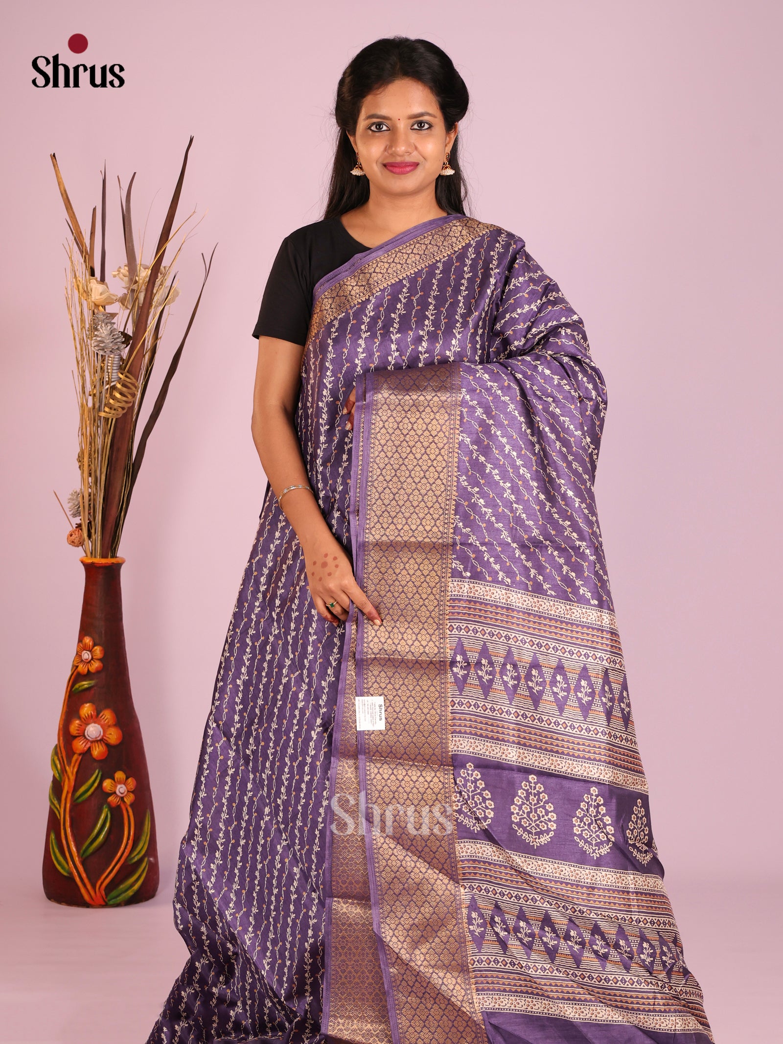 DIS10279 - Semi Crepe Saree - Shop on Shrus.com